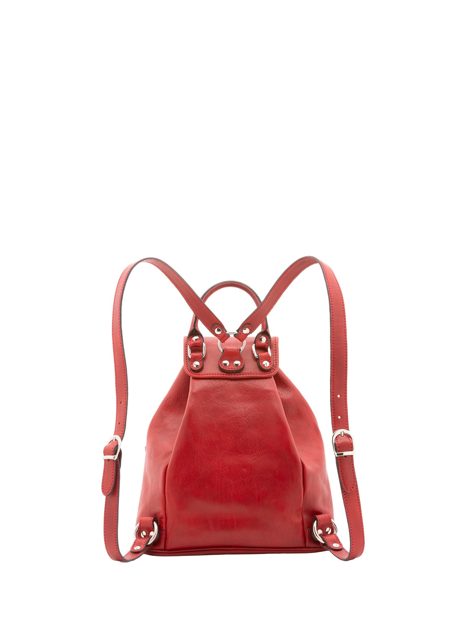 Zaino in vera pelle unisex Made in Italy 4030-ROSSO Alessia Firenze