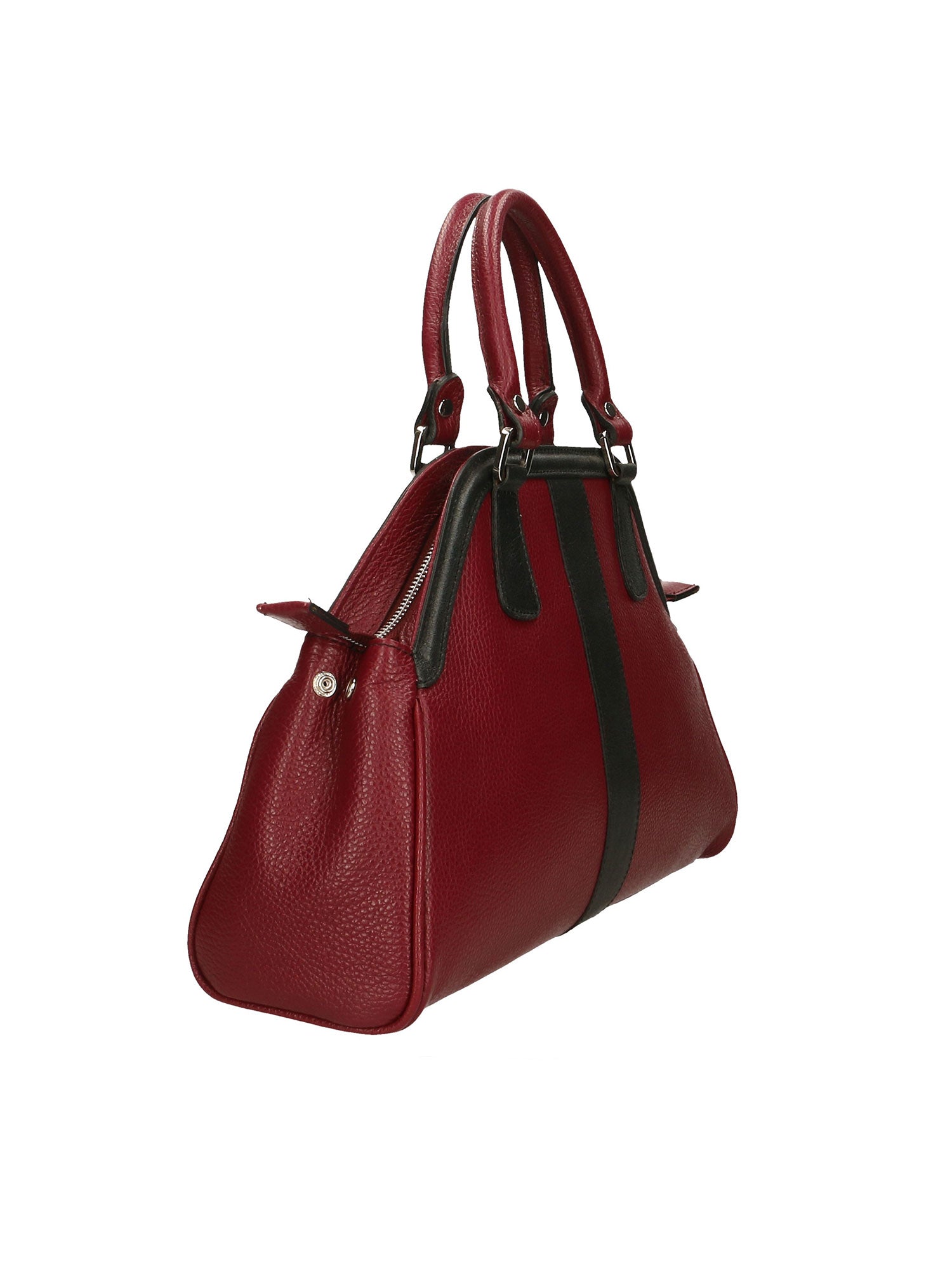 Emeraude Borsa a mano da donna Vera Pelle 6710-BORDO+NERO Chiara Ferretti