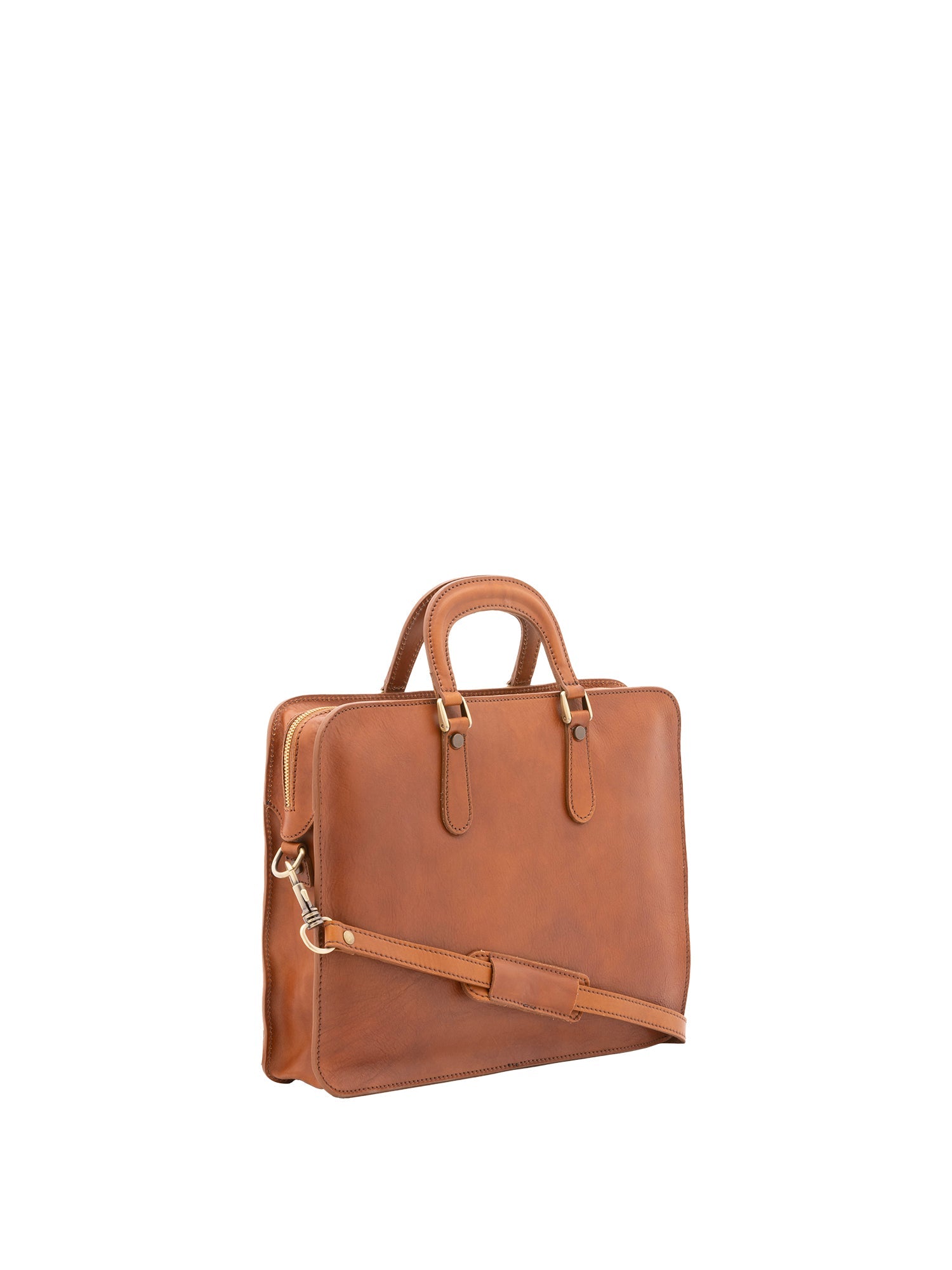 Borsa a mano unisex in vera pelle Made in Italy 4410-MIELE Alessia Firenze
