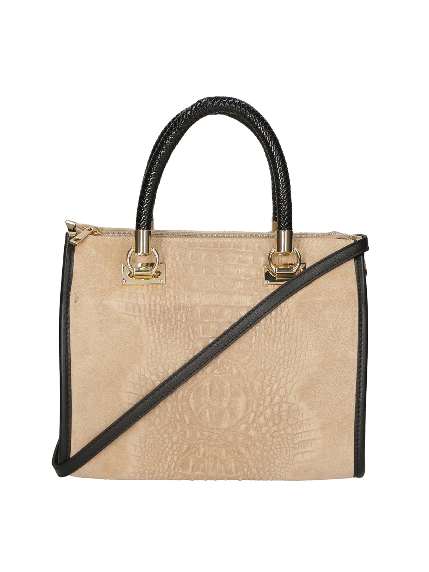 Edna Borsa a bauletto da donna Pelle e camoscio stampato croco 80044-009 TAUPE SCURO Chiara Ferretti