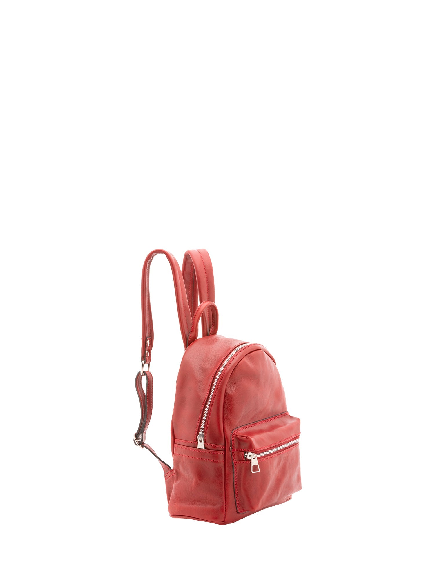 Zaino unisex in vera pelle 100% cotone 4460-ROSSO Alessia Firenze