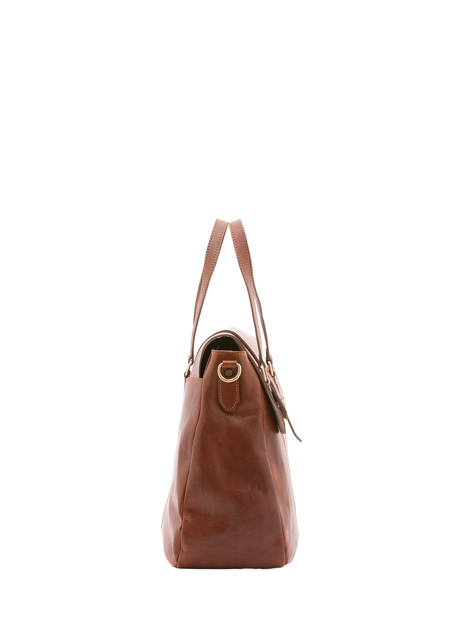 Borsa da viaggio unisex in vera pelle 100% cotone 4066-MARRONE Alessia Firenze