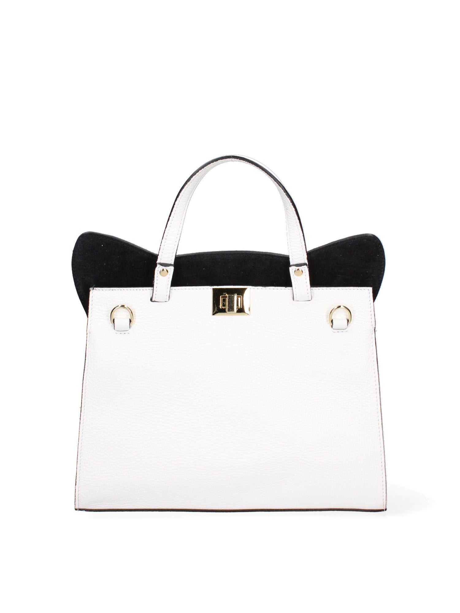Arancia Borsa a mano da donna 100% pelle 8969-BIANCO+NERO Chiara Ferretti