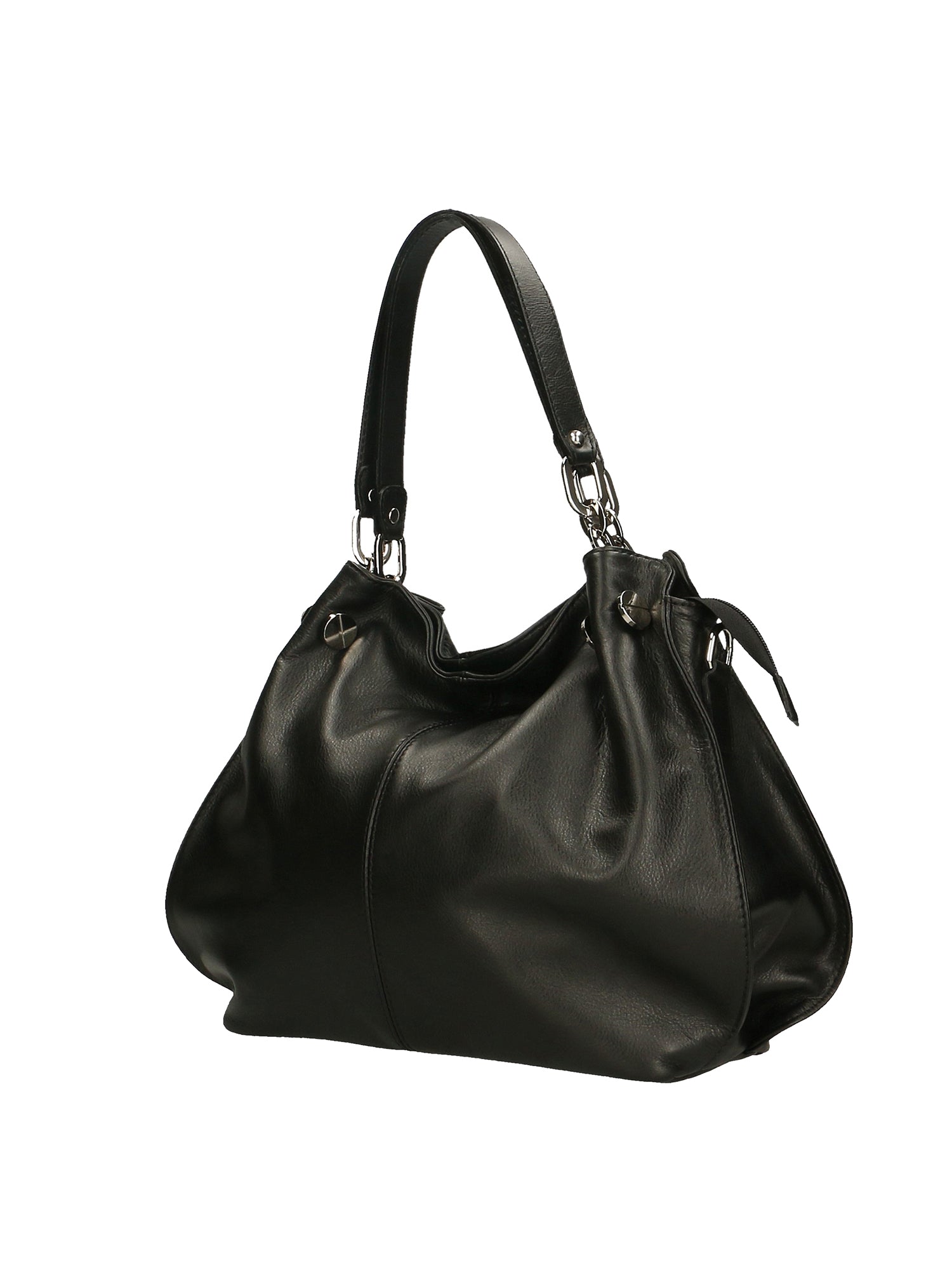 Ereba Borsa a mano da donna Made in Italy 100% pelle 3305-NERO BLACK Chiara Ferretti
