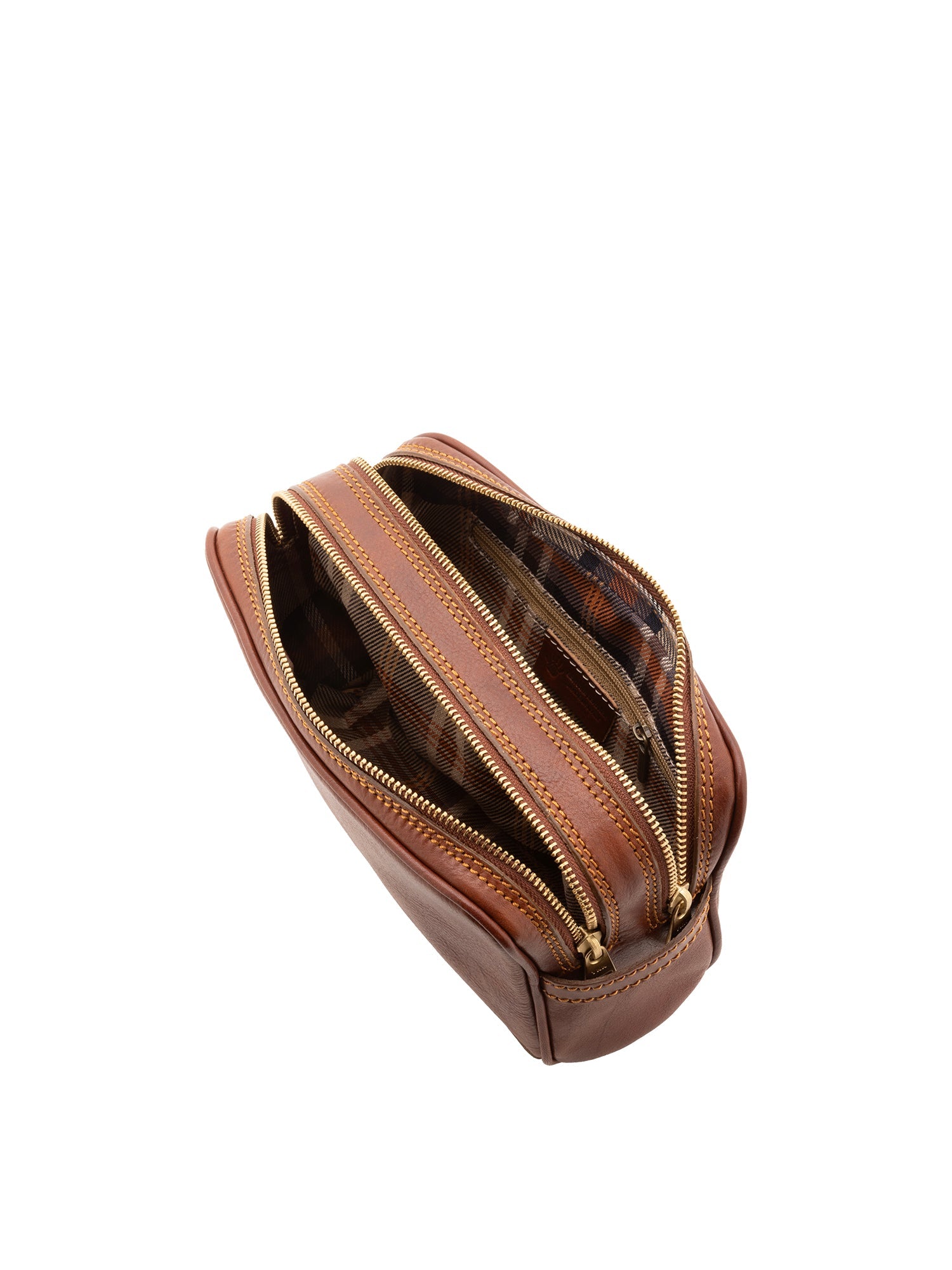 Pochette unisex in vera pelle Made in Italy 4401-MARRONE Alessia Firenze