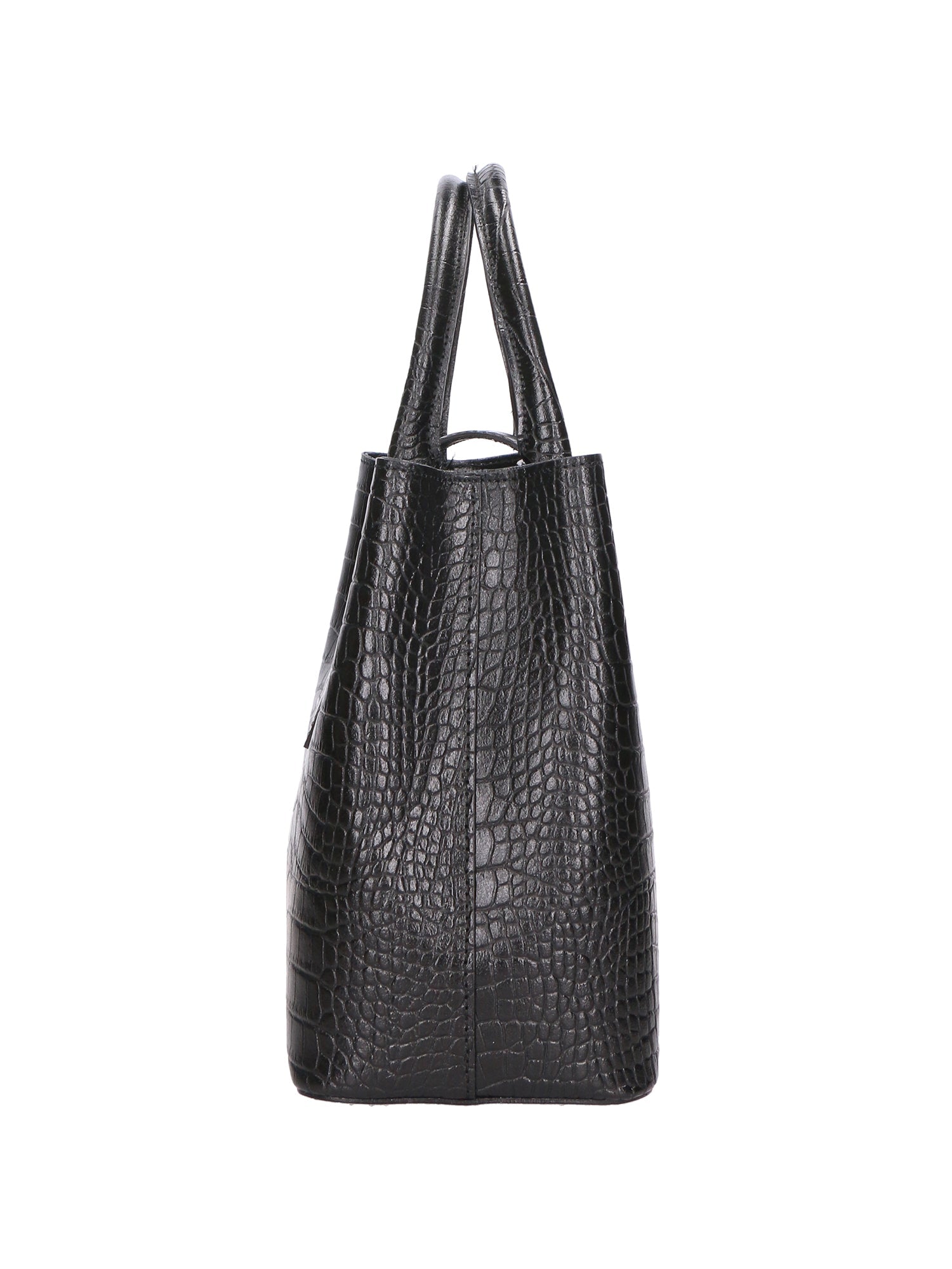 Letizia Borsa a mano da donna Pelle stampata croco 06542-NERO Chiara Ferretti