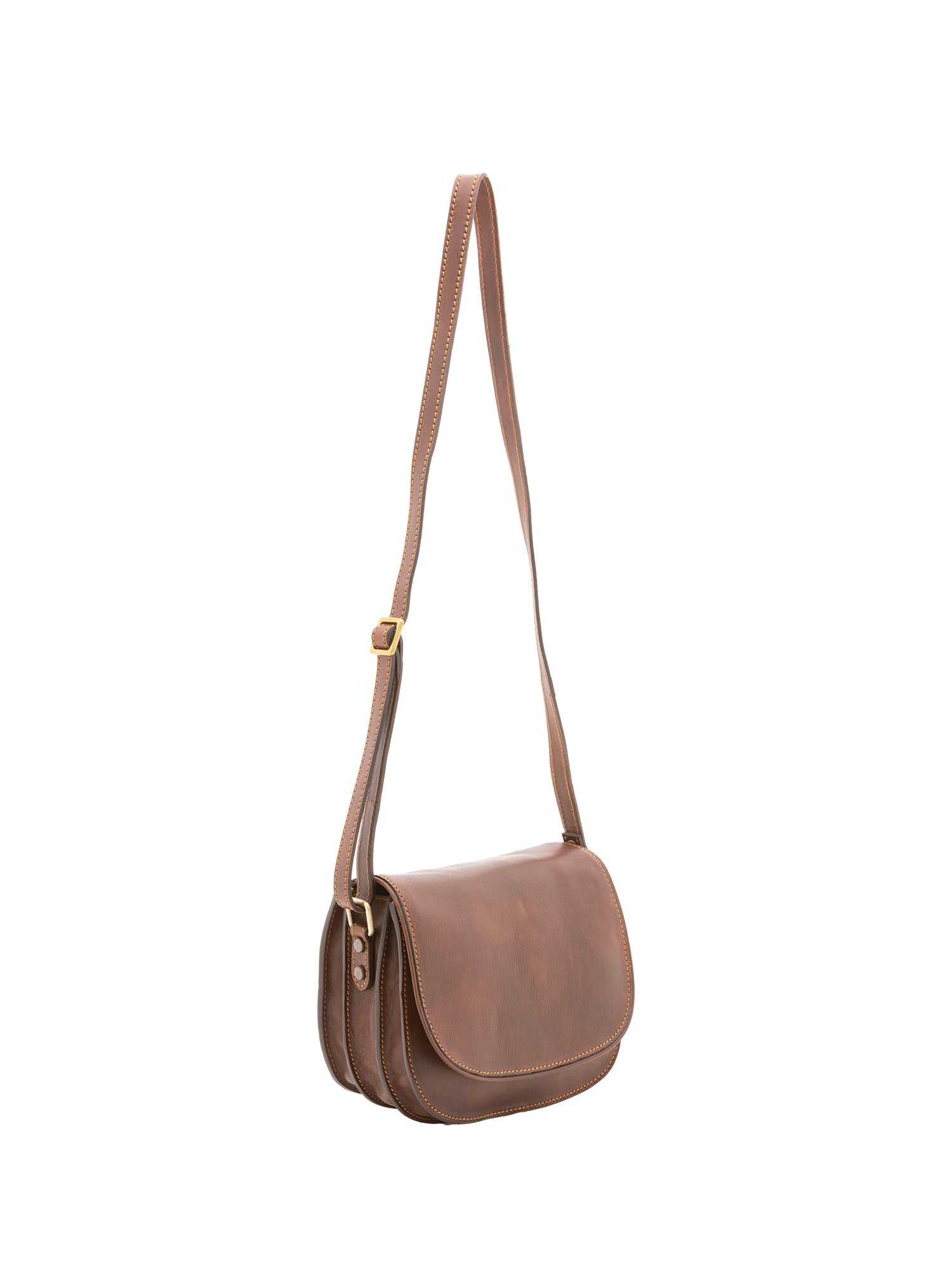 Borsa a tracolla da donna 100% vera pelle 4582-TESTA DI MORO Alessia Firenze