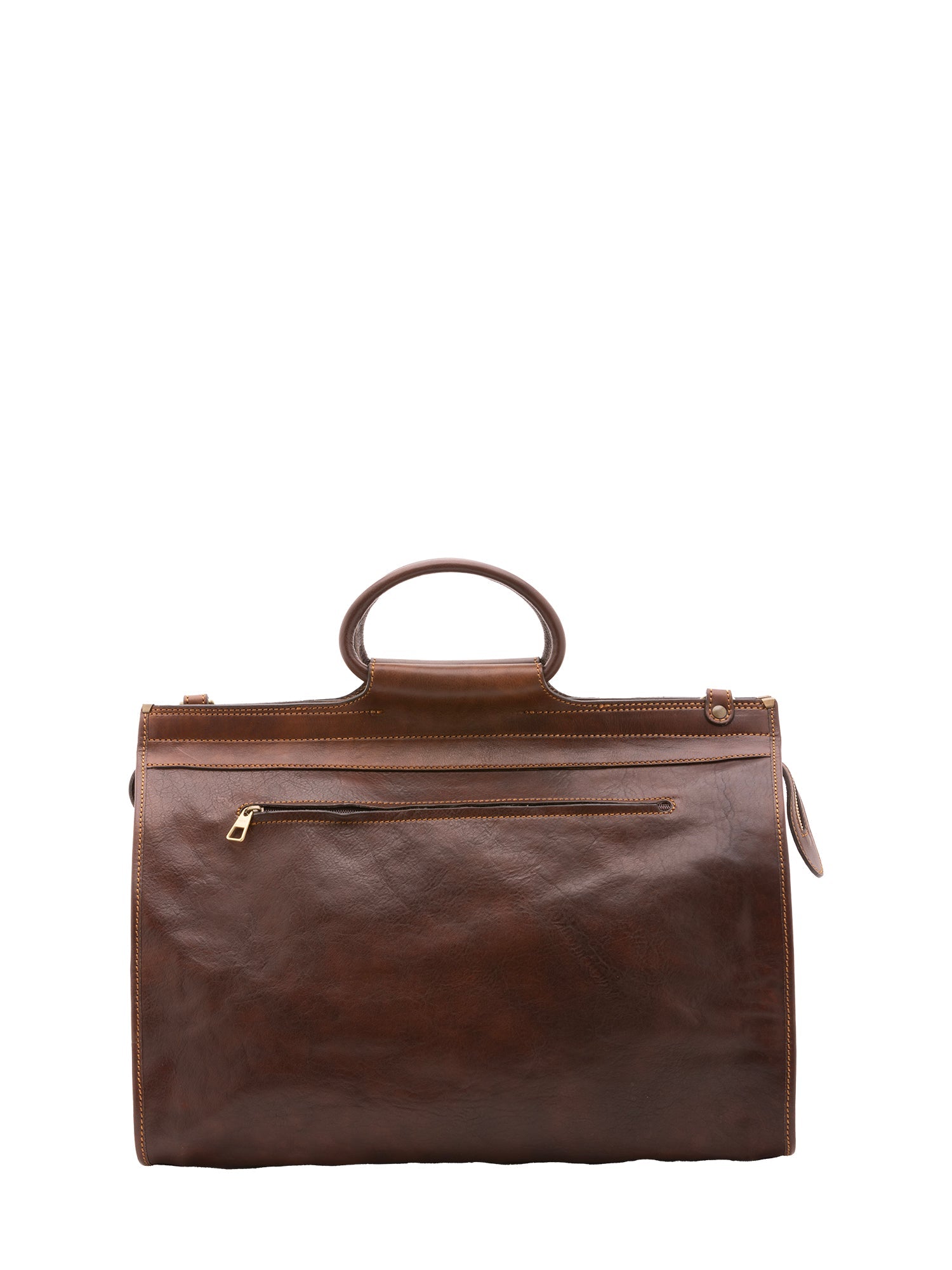 Borsa da viaggio unisex in vera pelle 100% cotone 4563-TESTA DI MORO Alessia Firenze