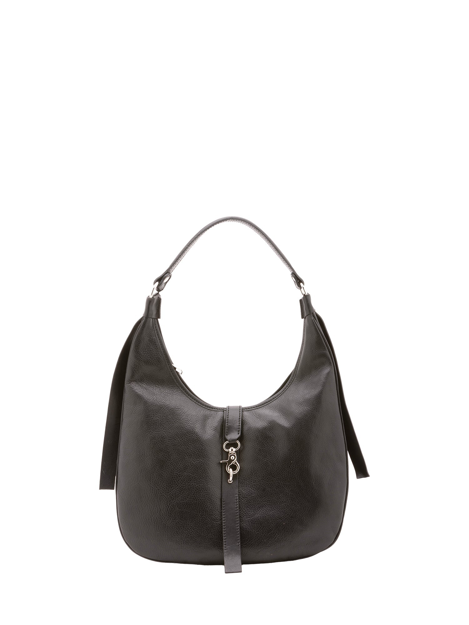 Borsa a spalla da donna 100% vera pelle 4607-NERO Alessia Firenze