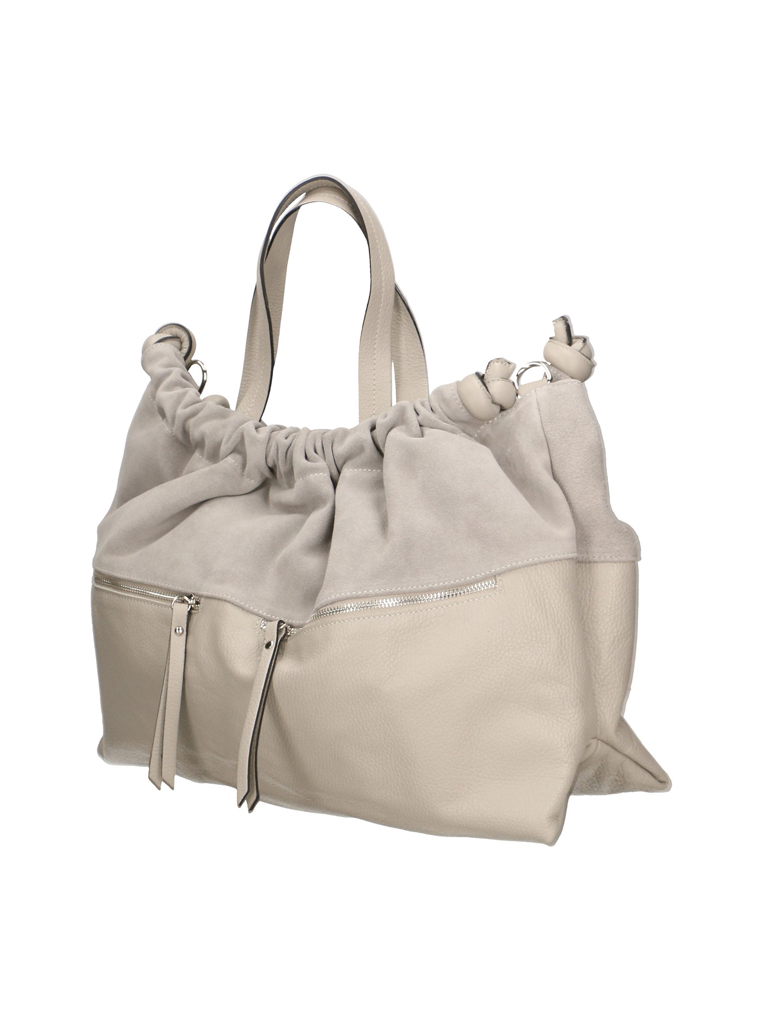 Firenze Borsa a mano da donna Vera pelle 01838-D86 GRIGIO PERLA PEARL GREY Chiara Ferretti
