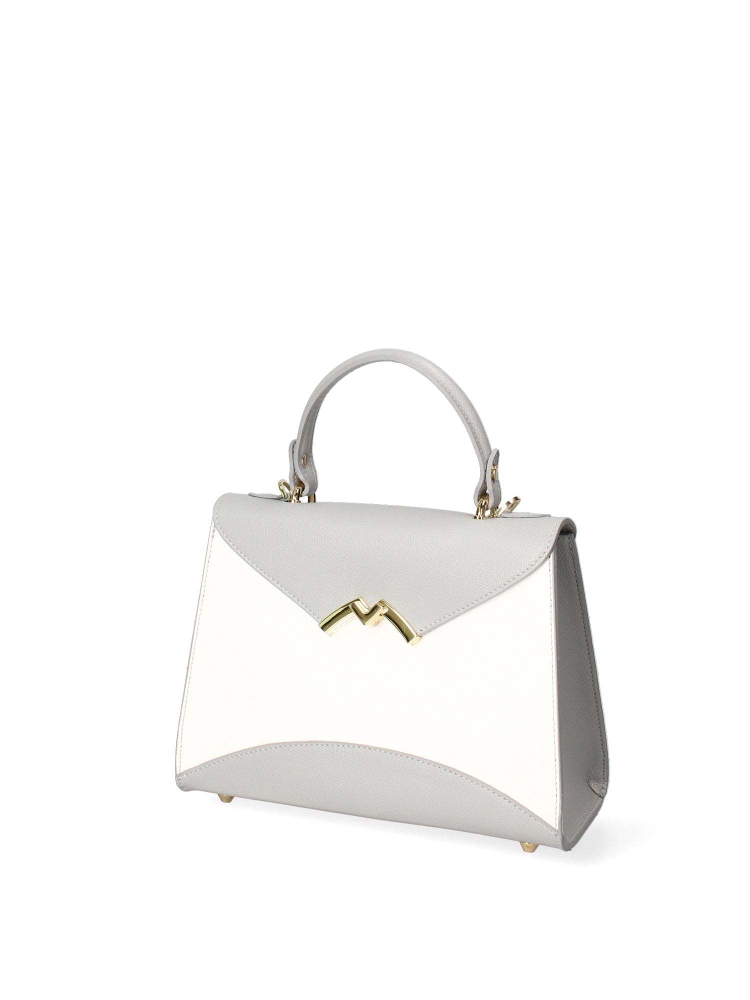 Auriga Chic Borsa a mano da donna Vera pelle 8924-BIANCO+GRIGIO Chiara Ferretti