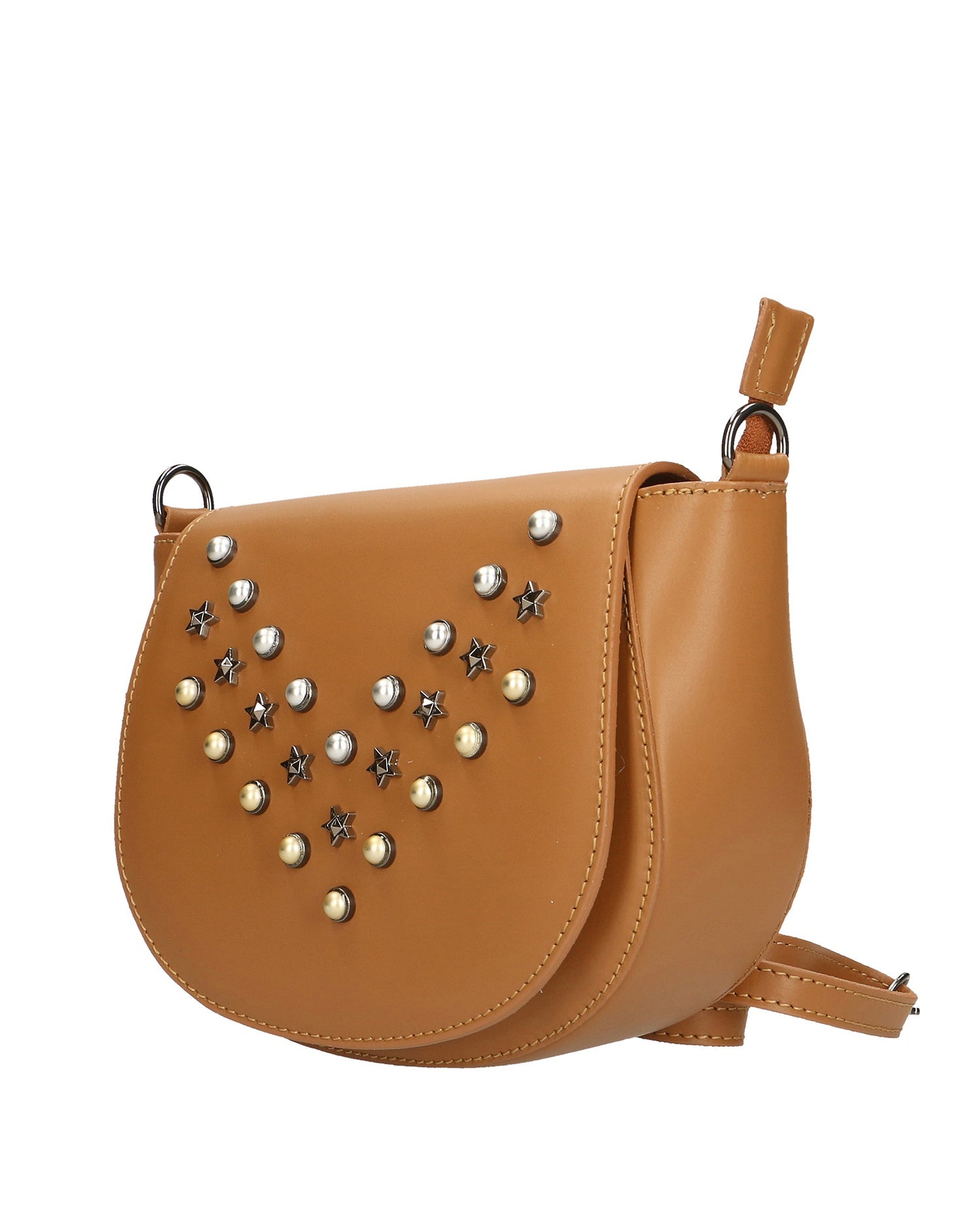 Damen-Schultertasche aus echtem Leder, hergestellt in Italien, 20 x 17 x 7 cm