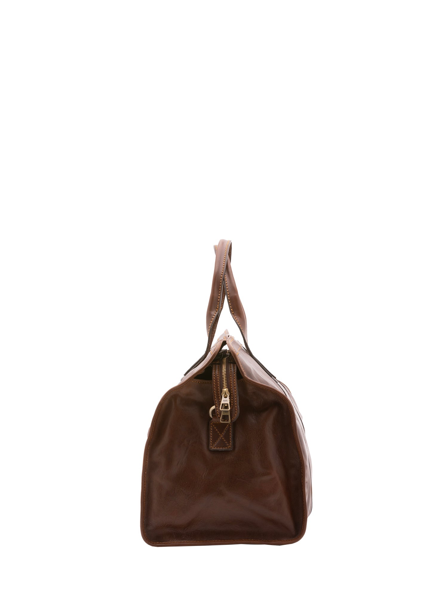 Borsa da viaggio unisex in vera pelle 100% cotone 4091-TESTA DI MORO Alessia Firenze