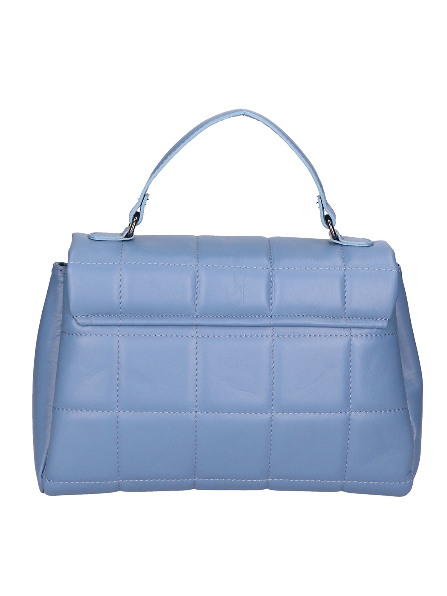 Purple Women's Handbag in Genuine Leather Made in Italy 17x28x7 cm