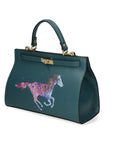 Nina Borsa a mano da donna 100% pelle 04263-D33 PETROLIO Chiara Ferretti