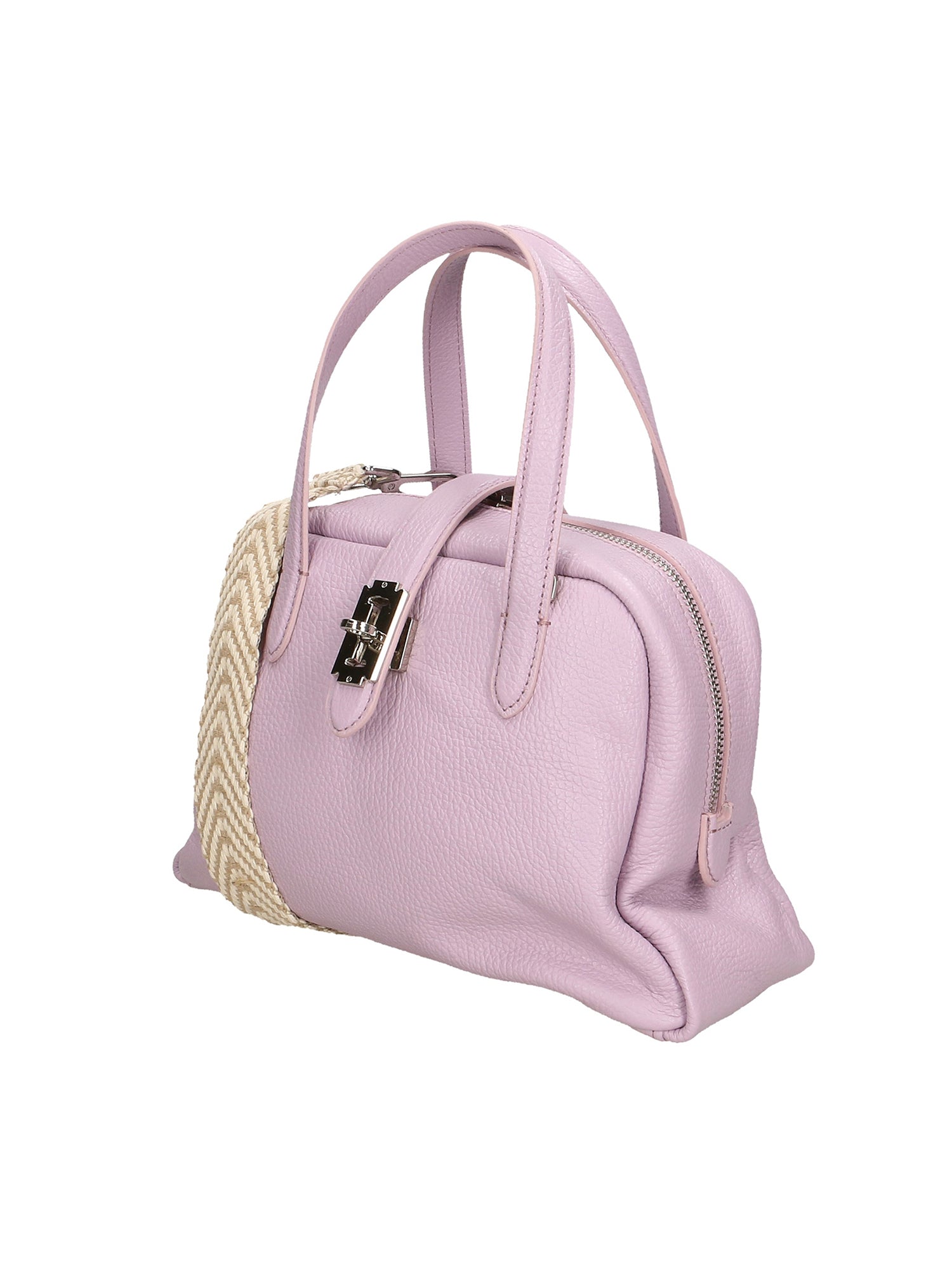 Ornella Borsa a mano da donna 100% pelle 01678-D55 LILLA LILAC Chiara Ferretti