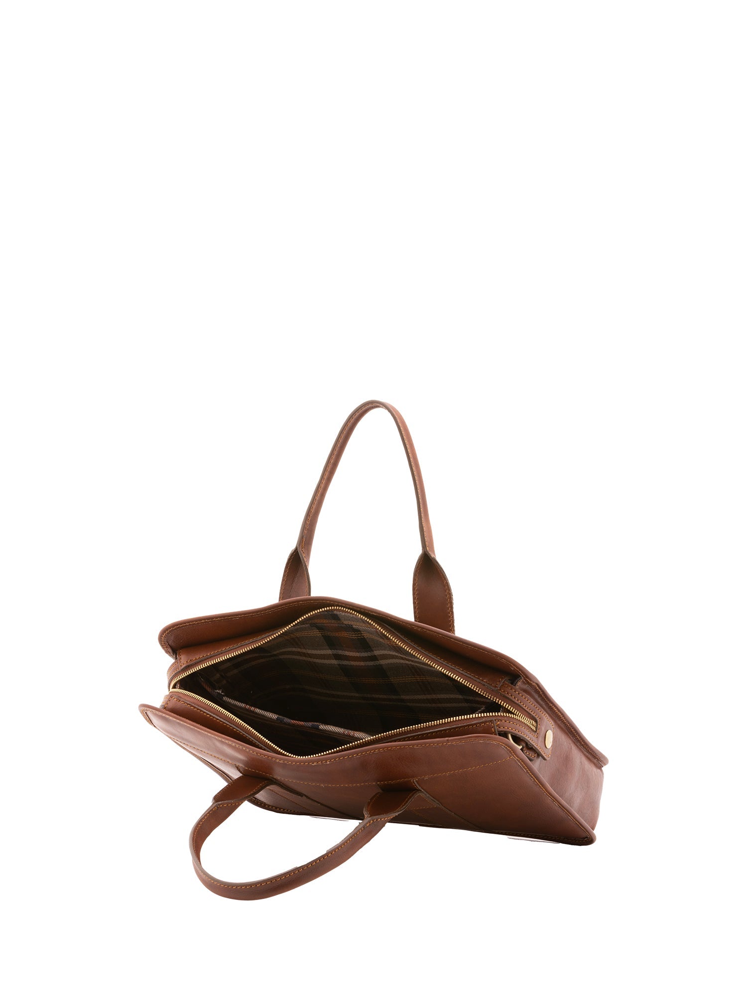 Borsa a mano unisex vera pelle Made in Italy 4454-MARRONE Alessia Firenze