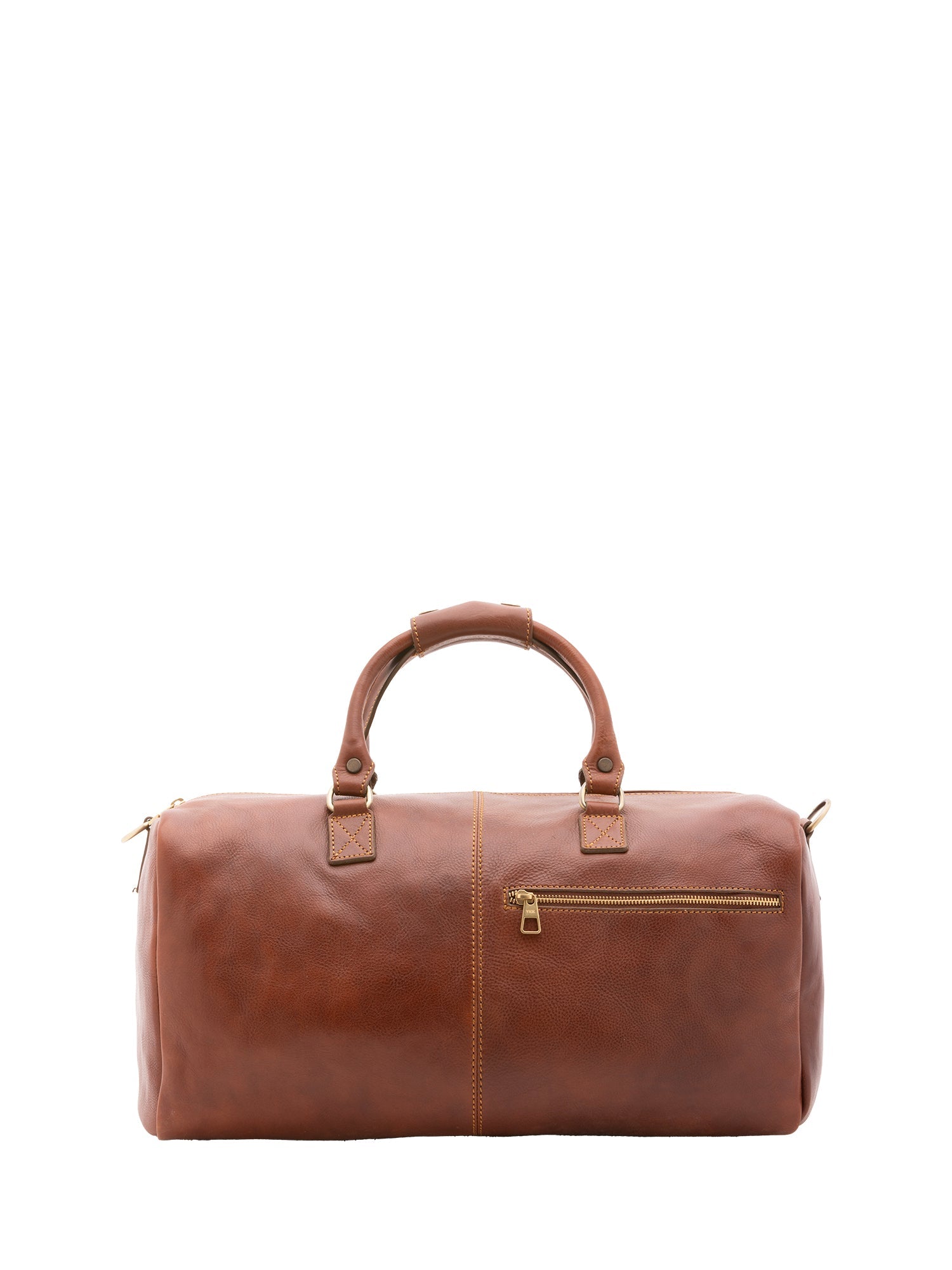 Borsa da viaggio unisex in vera pelle 100% cotone 4311-MARRONE Alessia Firenze