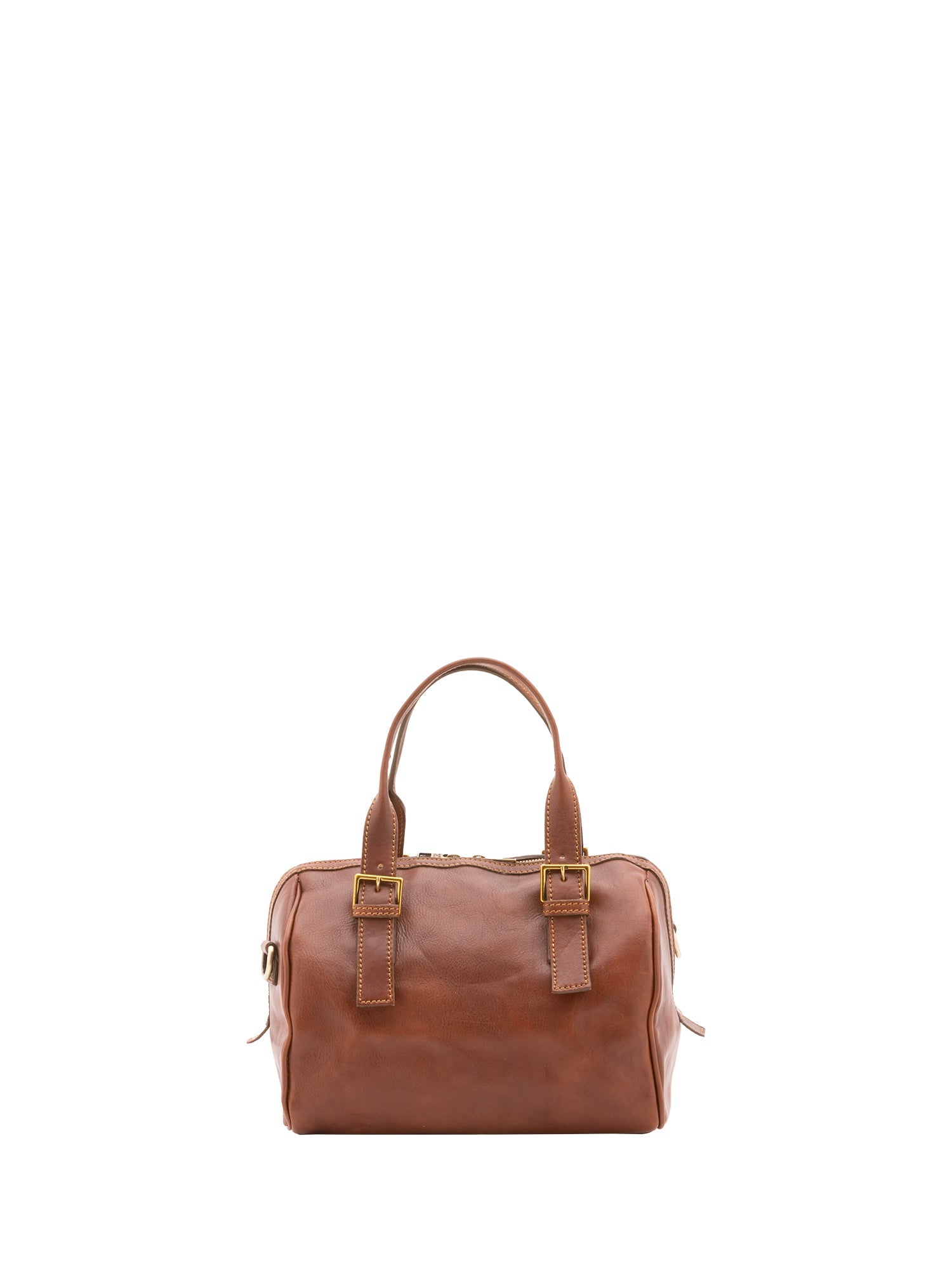 Borsa a bauletto unisex in vera pelle 100% cotone 4528-MARRONE Alessia Firenze