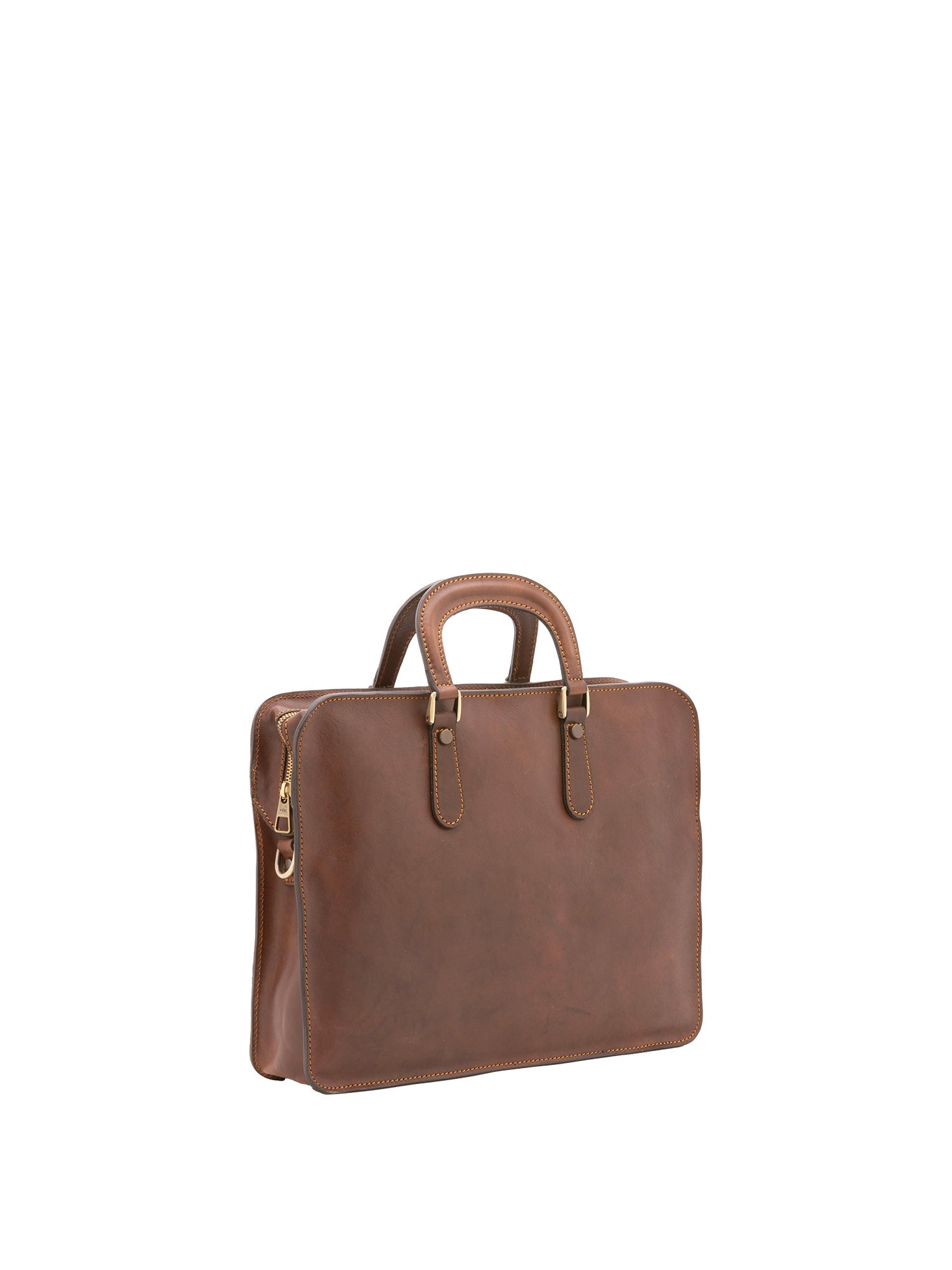 Borsa a mano unisex in vera pelle Made in Italy 4410-TESTA DI MORO Alessia Firenze
