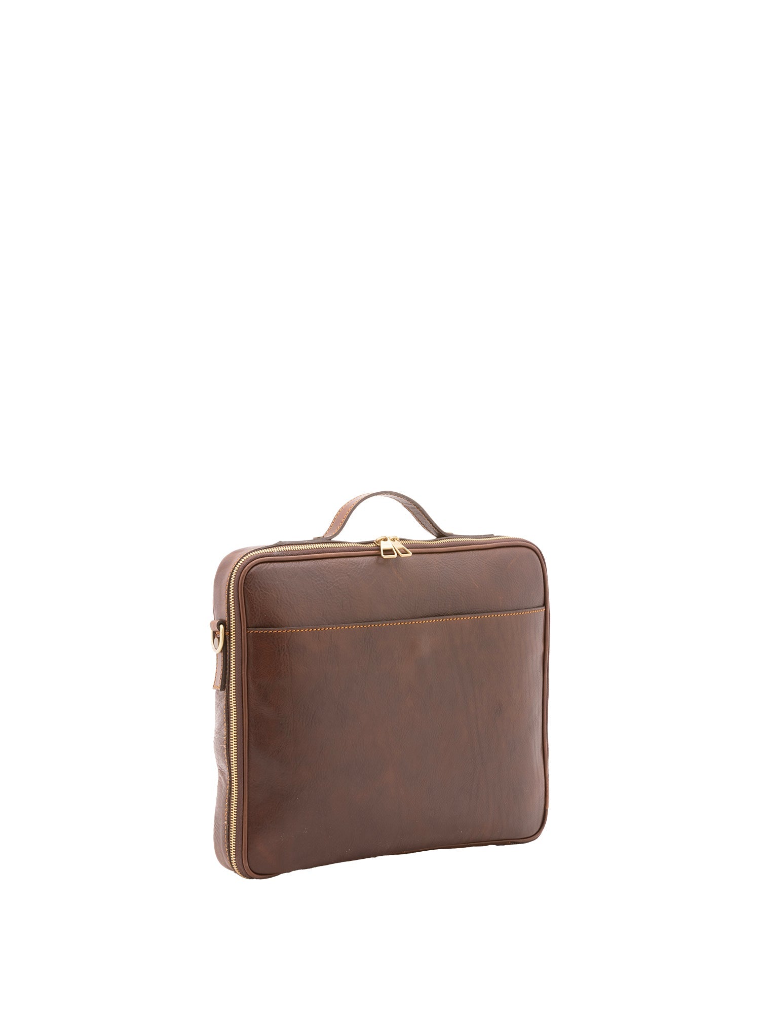 Borsa a mano unisex in vera pelle Made in Italy 4542-TESTA DI MORO Alessia Firenze