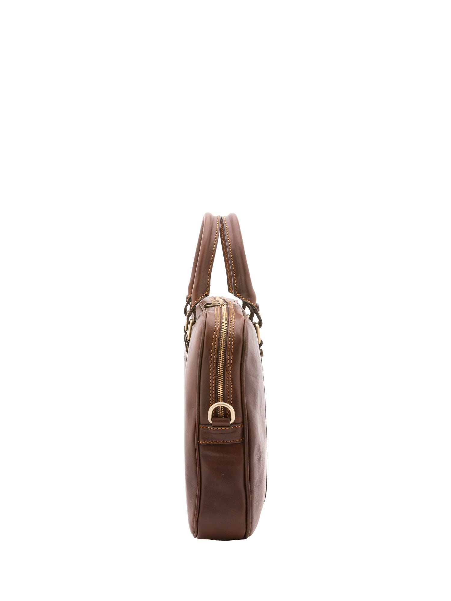 Borsa a mano unisex in vera pelle Made in Italy 4540-TESTA DI MORO Alessia Firenze