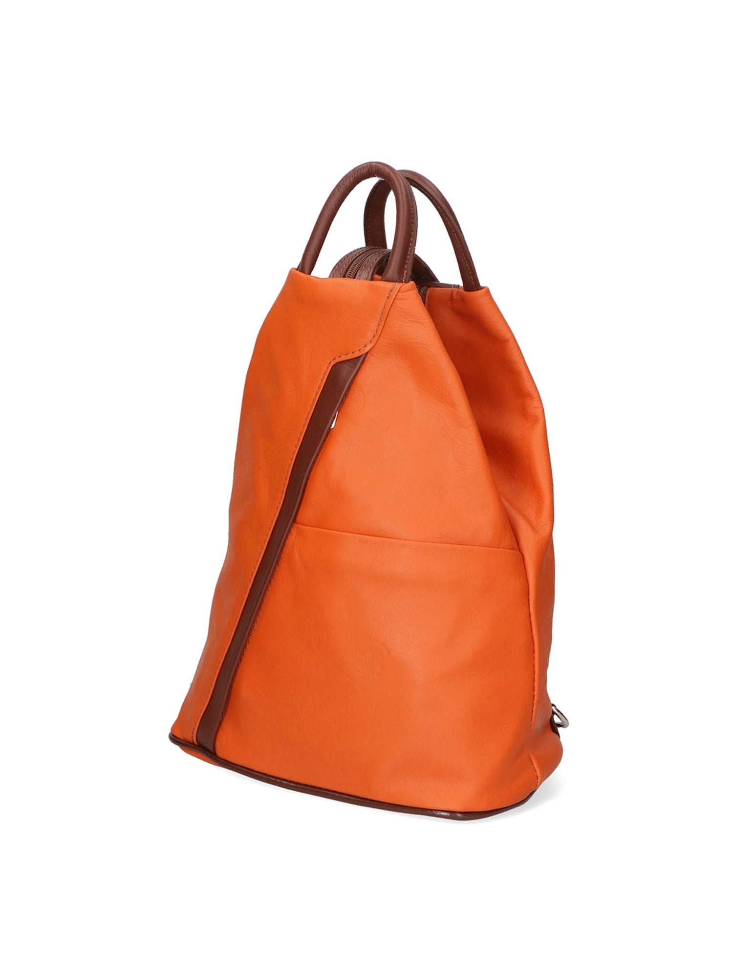 Erika Zaino da donna in vera pelle Casual 80072-ARANCIO-MARRONE Chiara Ferretti