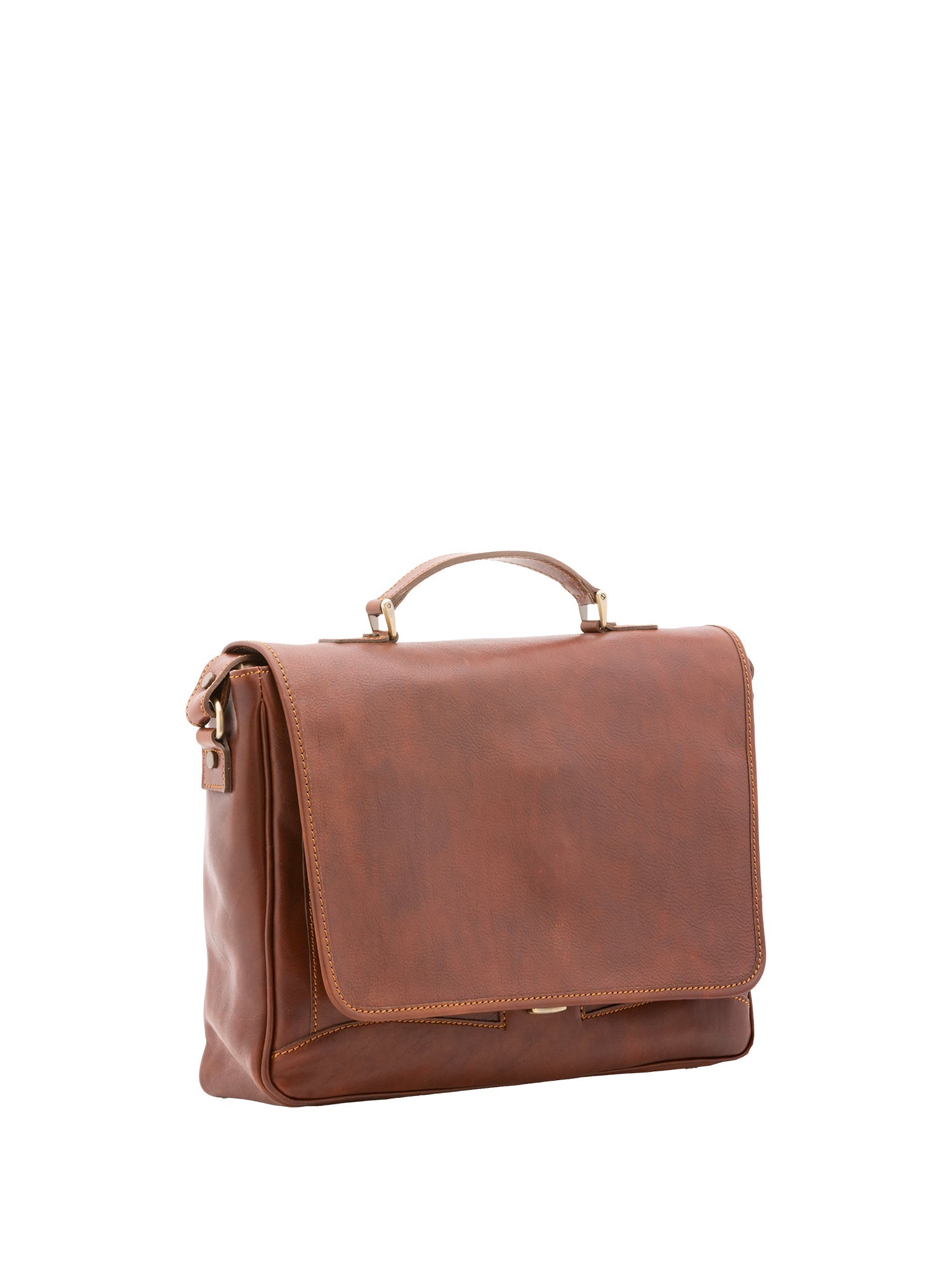 Borsa a mano unisex in vera pelle Made in Italy 4576-MARRONE Alessia Firenze
