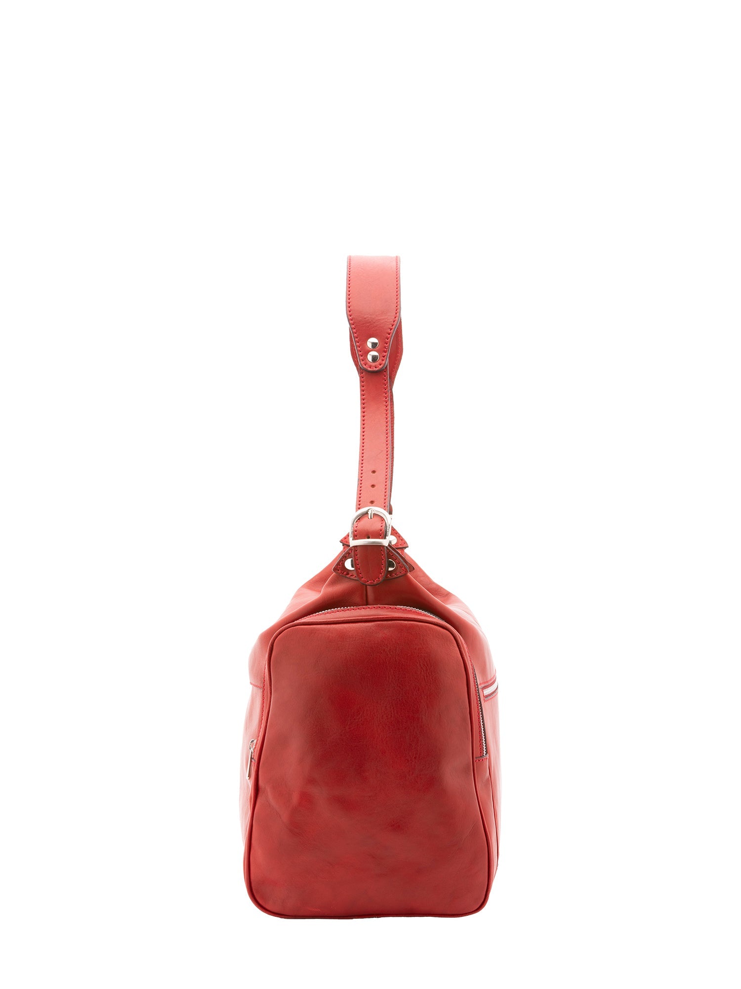 Borsa da viaggio unisex in vera pelle 100% cotone 4037-ROSSO Alessia Firenze