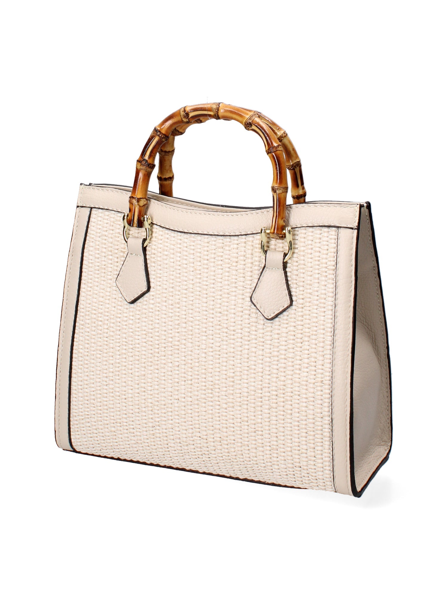 Aella Borsa a mano da donna Paglia e Vera Pelle 5097-148 BEIGE+D37 LATTE Chiara Ferretti