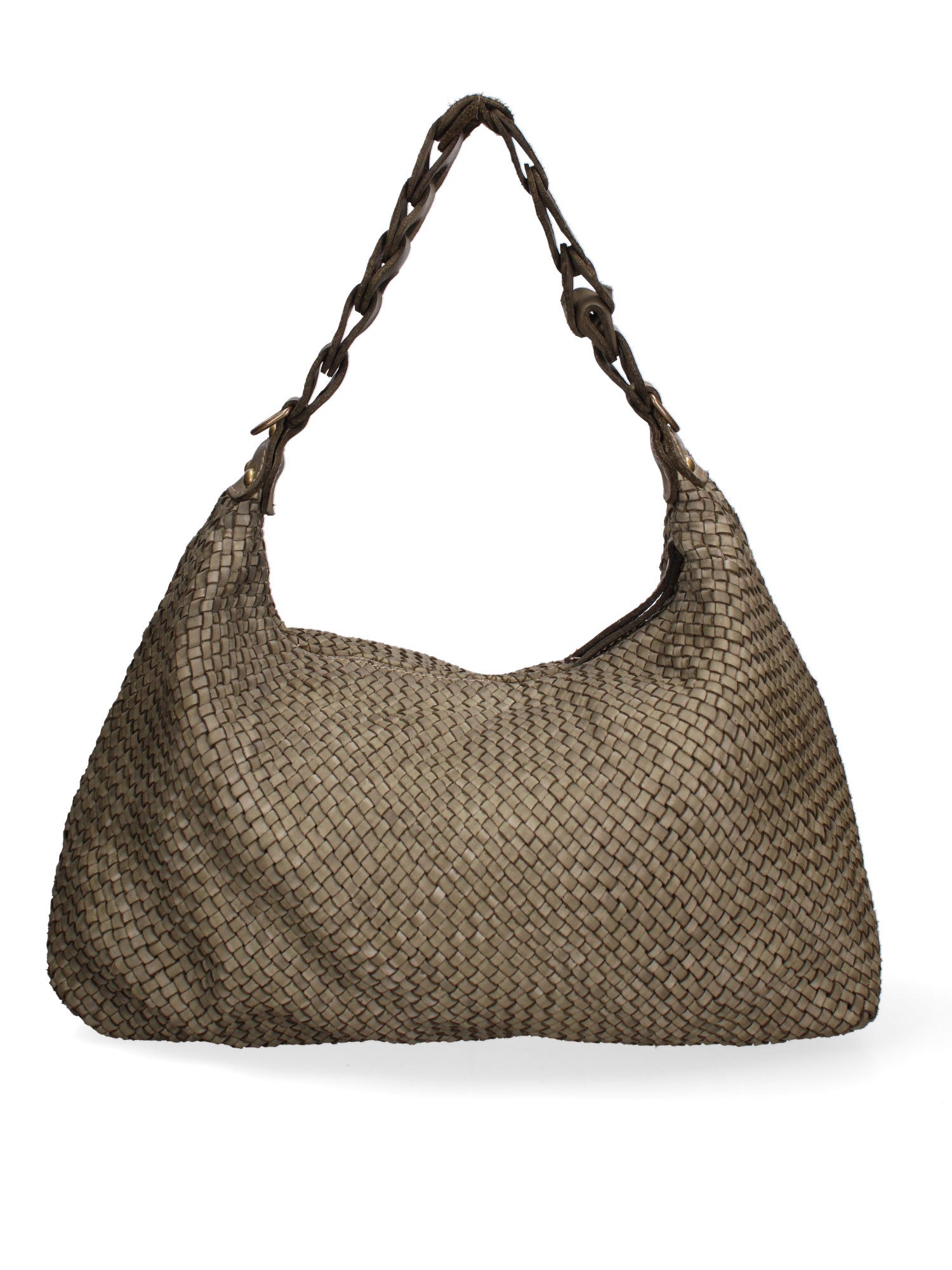 Asteria Borsa a spalla da donna Vera pelle 7799-VERDE MILITARE Chiara Ferretti