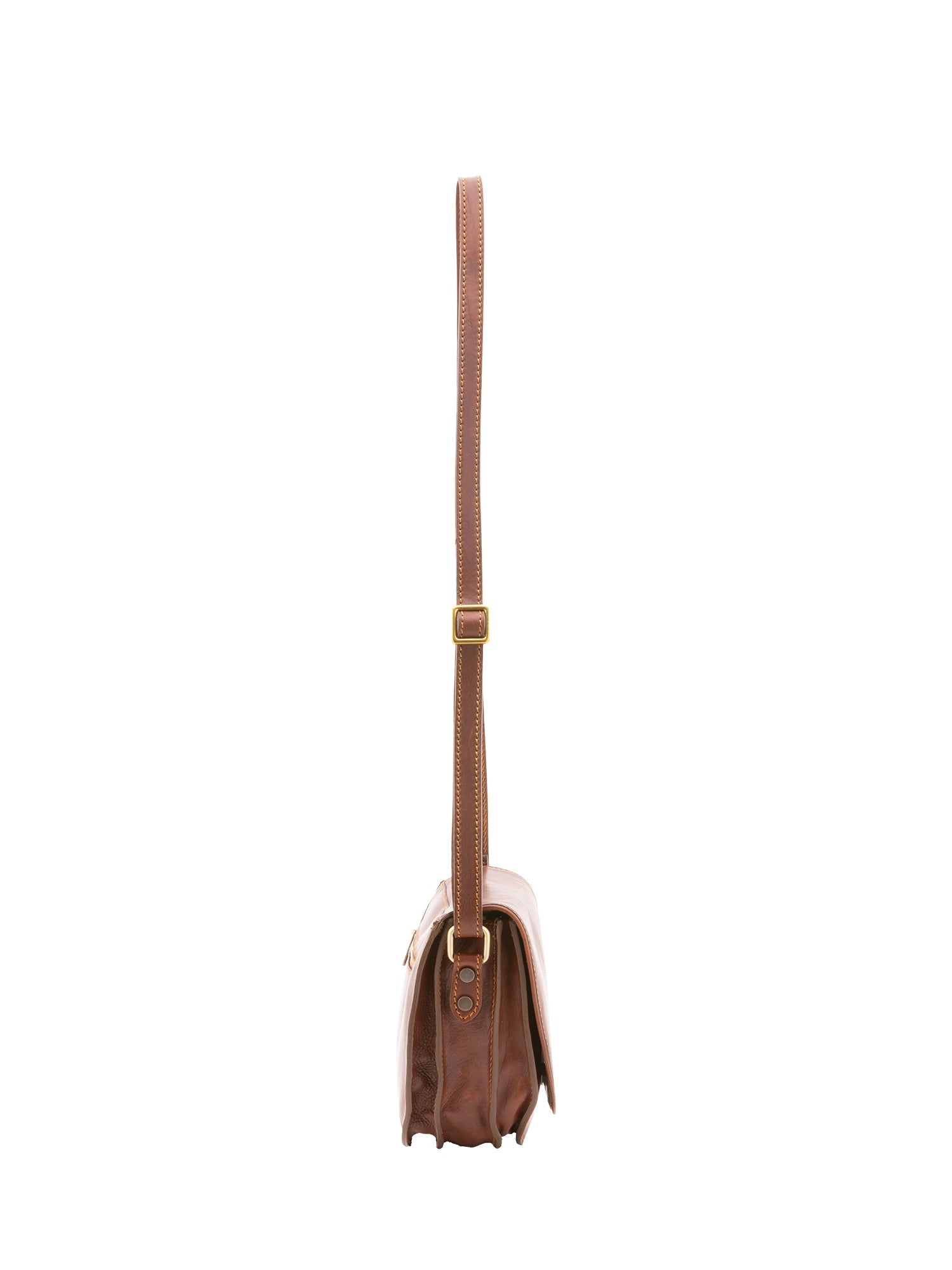 Borsa a tracolla da donna 100% vera pelle 4582-MARRONE Alessia Firenze