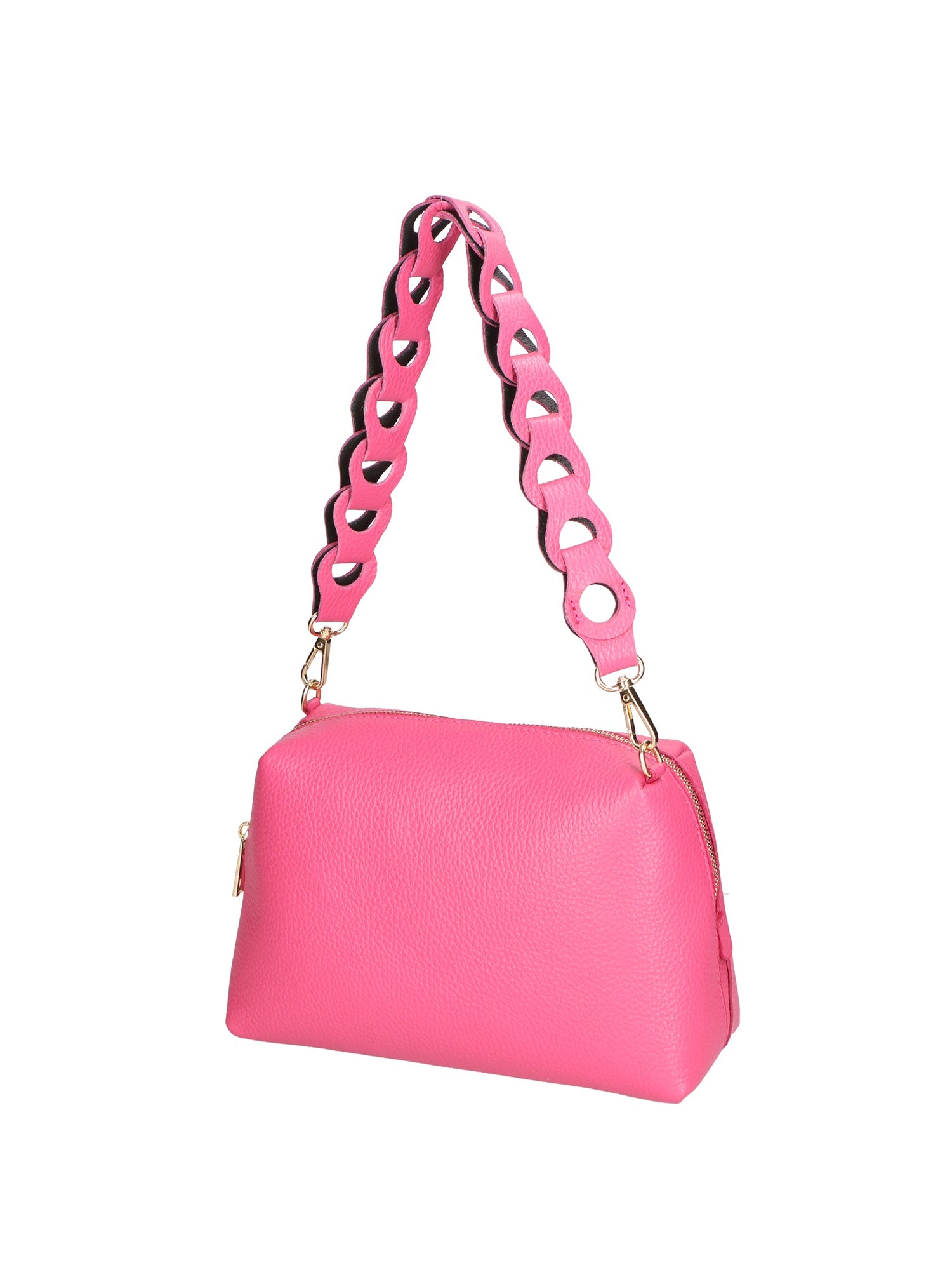 Livia Damen-Schultertasche aus echtem Leder, hergestellt in Italien, 16 x 26 x 9 cm