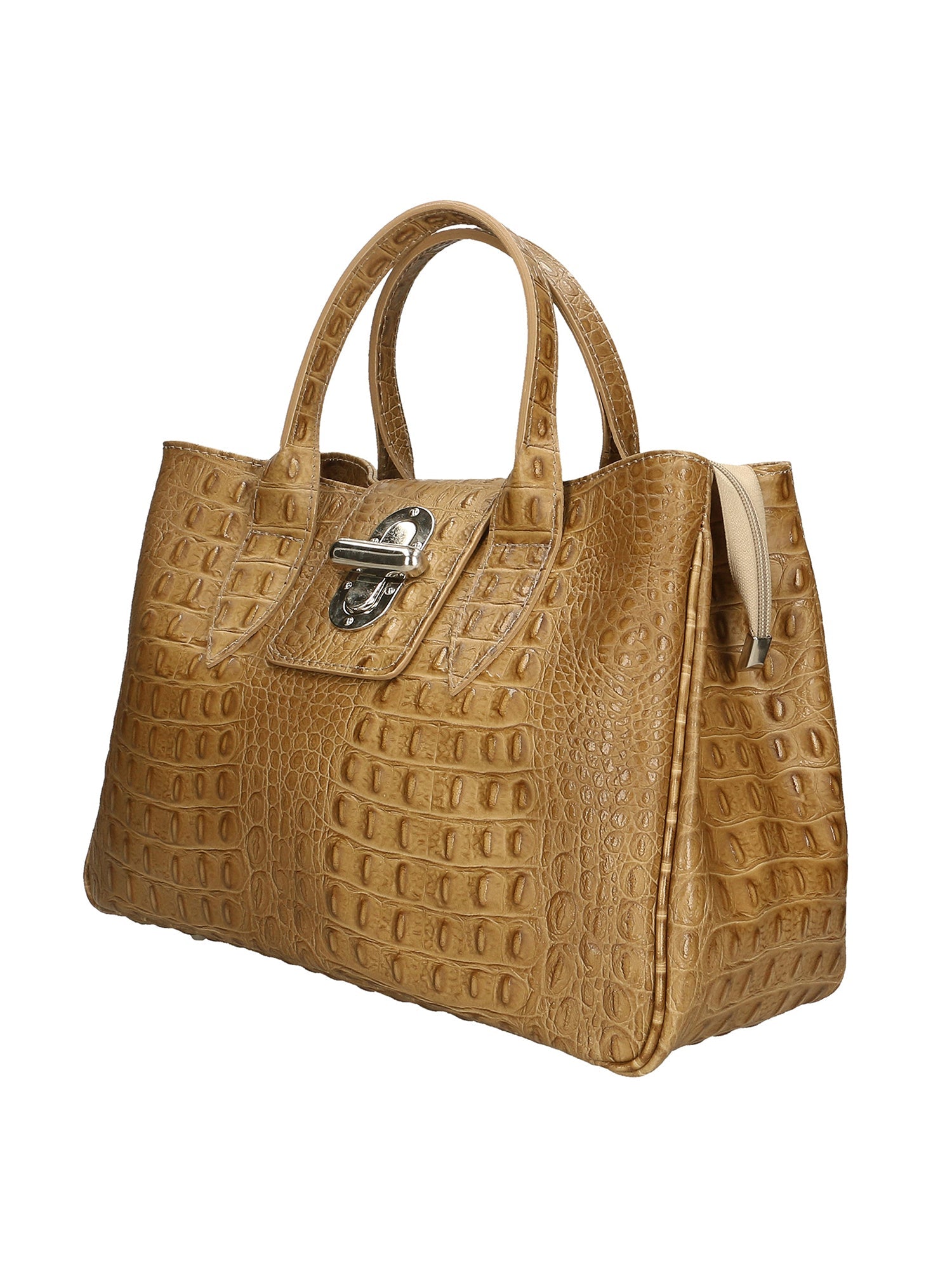 Ascoli Borsa a mano da donna Pelle stampata cocco 7718-TAUPE Chiara Ferretti