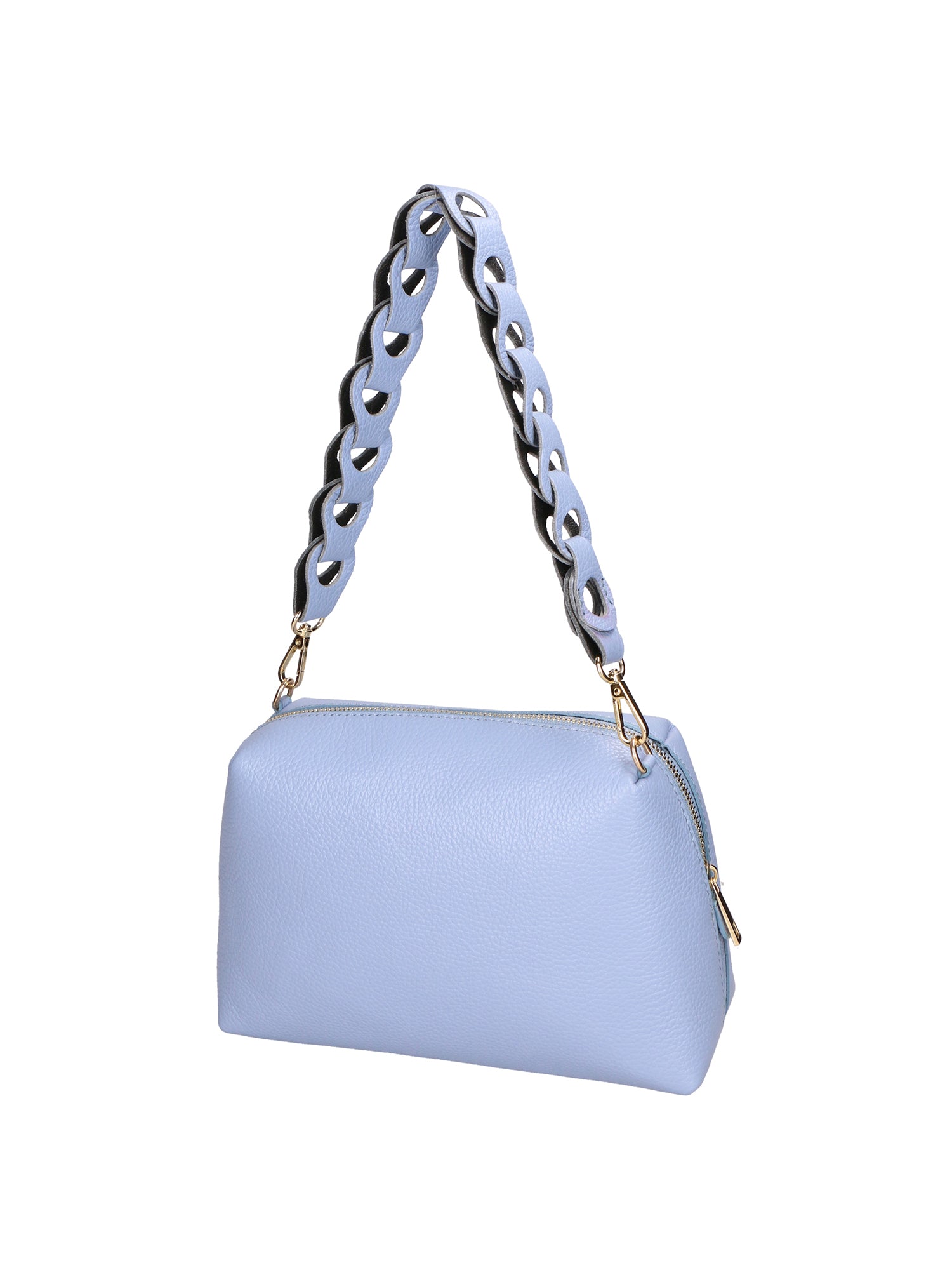 Livia Borsa a spalla da donna Vera pelle 06443-AZZURRO Chiara Ferretti