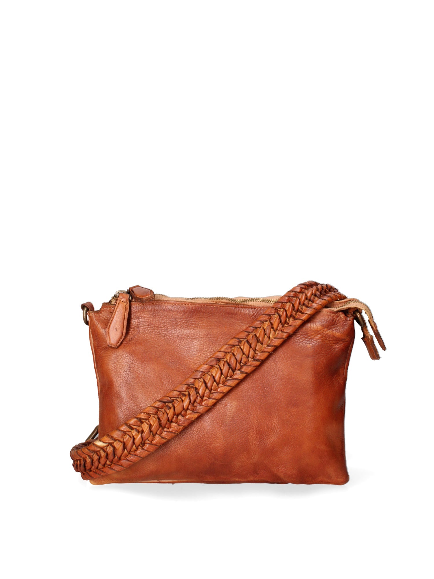 Lucca Borsa a tracolla da donna Vera pelle 1001-D17 CUOIO SCURO Chiara Ferretti
