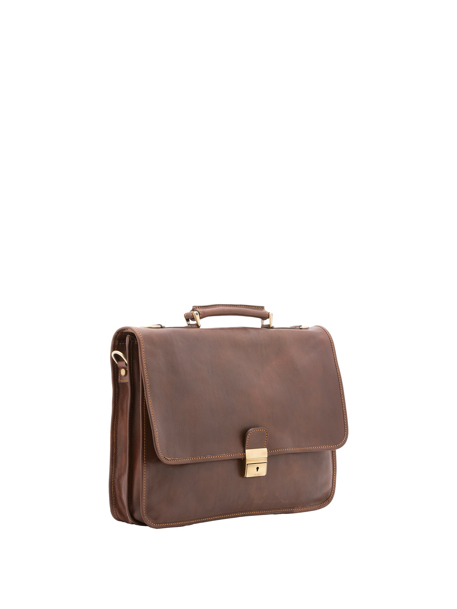 Borsa a mano unisex in vera pelle Made in Italy 4017-TESTA DI MORO Alessia Firenze