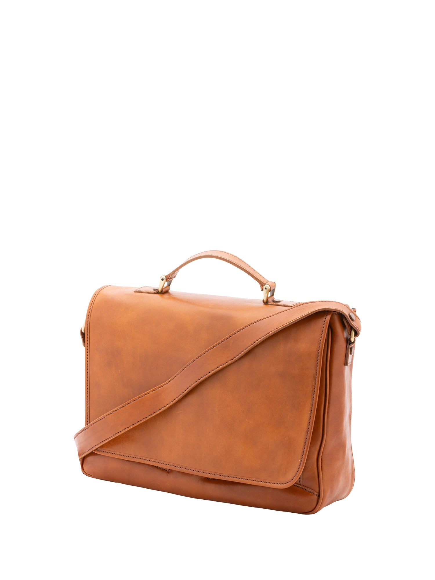 Borsa a mano unisex in vera pelle Made in Italy 4576-MIELE Alessia Firenze