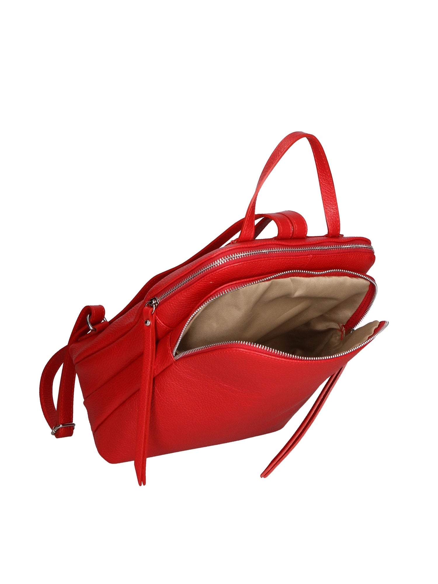 Glenda Borsa a mano da donna Vera pelle 05919-D58 ROSSO FUOCO Chiara Ferretti