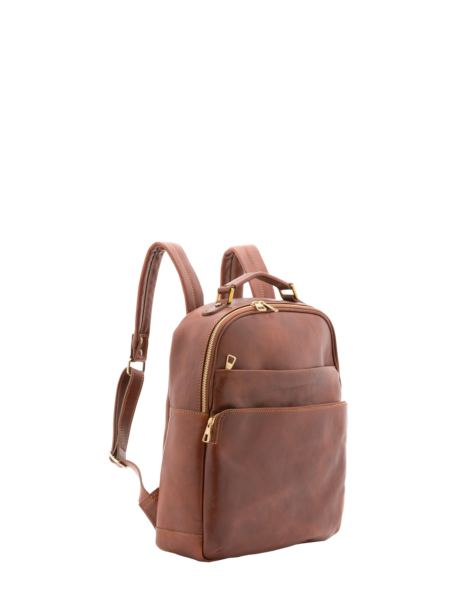 Zaino unisex in vera pelle Made in Italy 100% cotone 4048-MARRONE Alessia Firenze