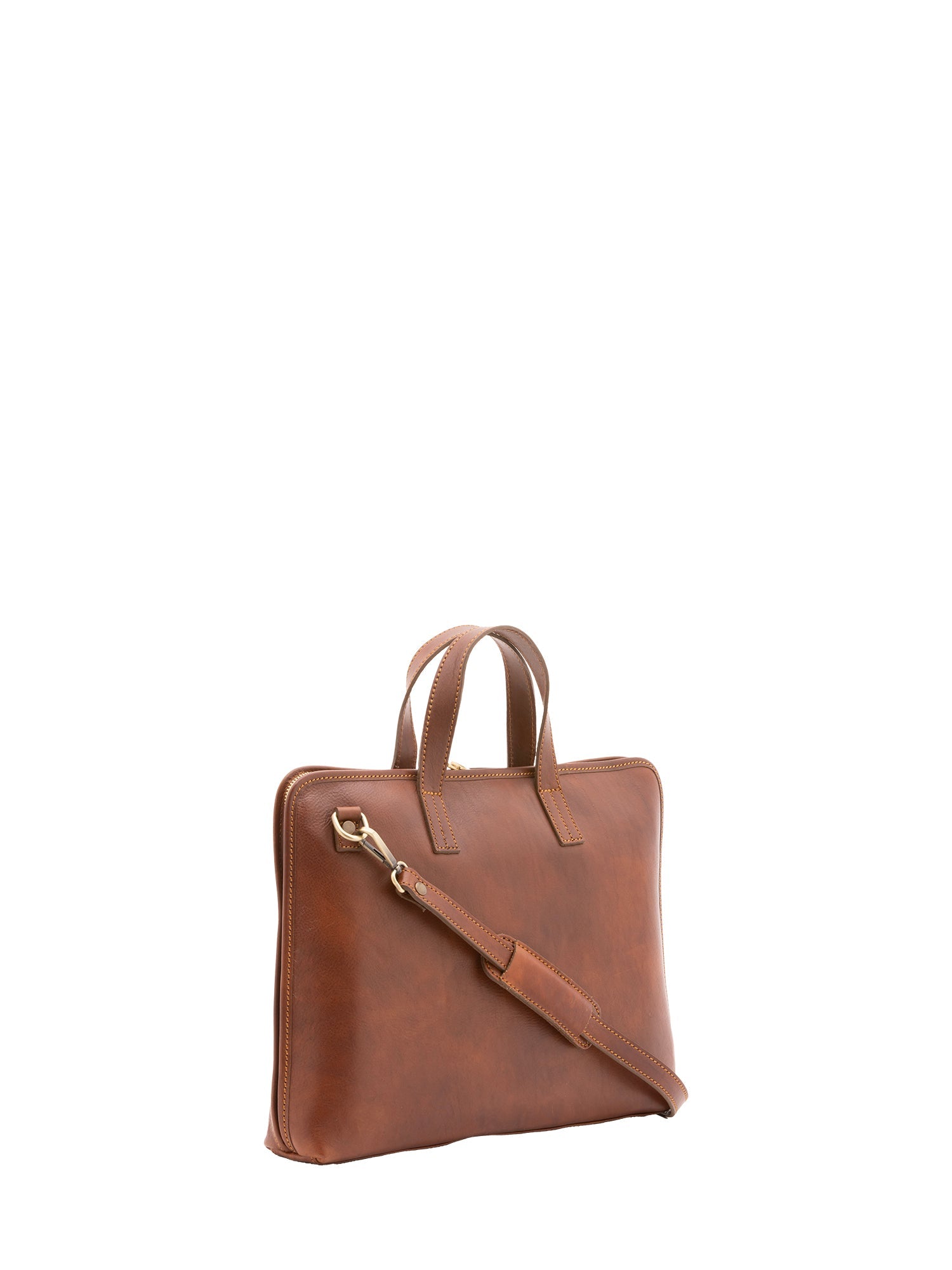 Borsa a mano unisex in vera pelle 100% cotone 4453-MARRONE Alessia Firenze