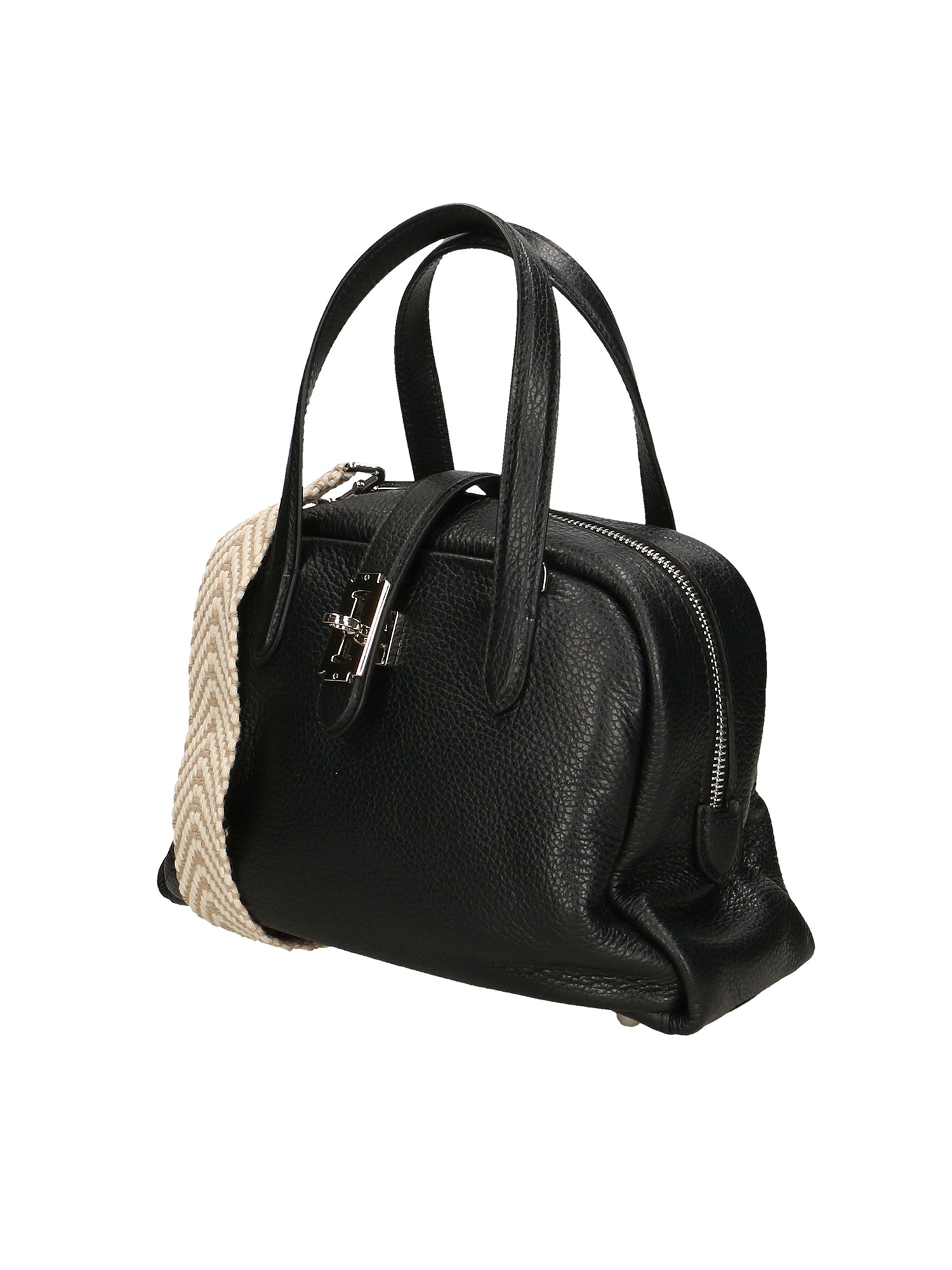 Ornella Borsa a mano da donna 100% pelle 01678-D28 NERO BLACK Chiara Ferretti