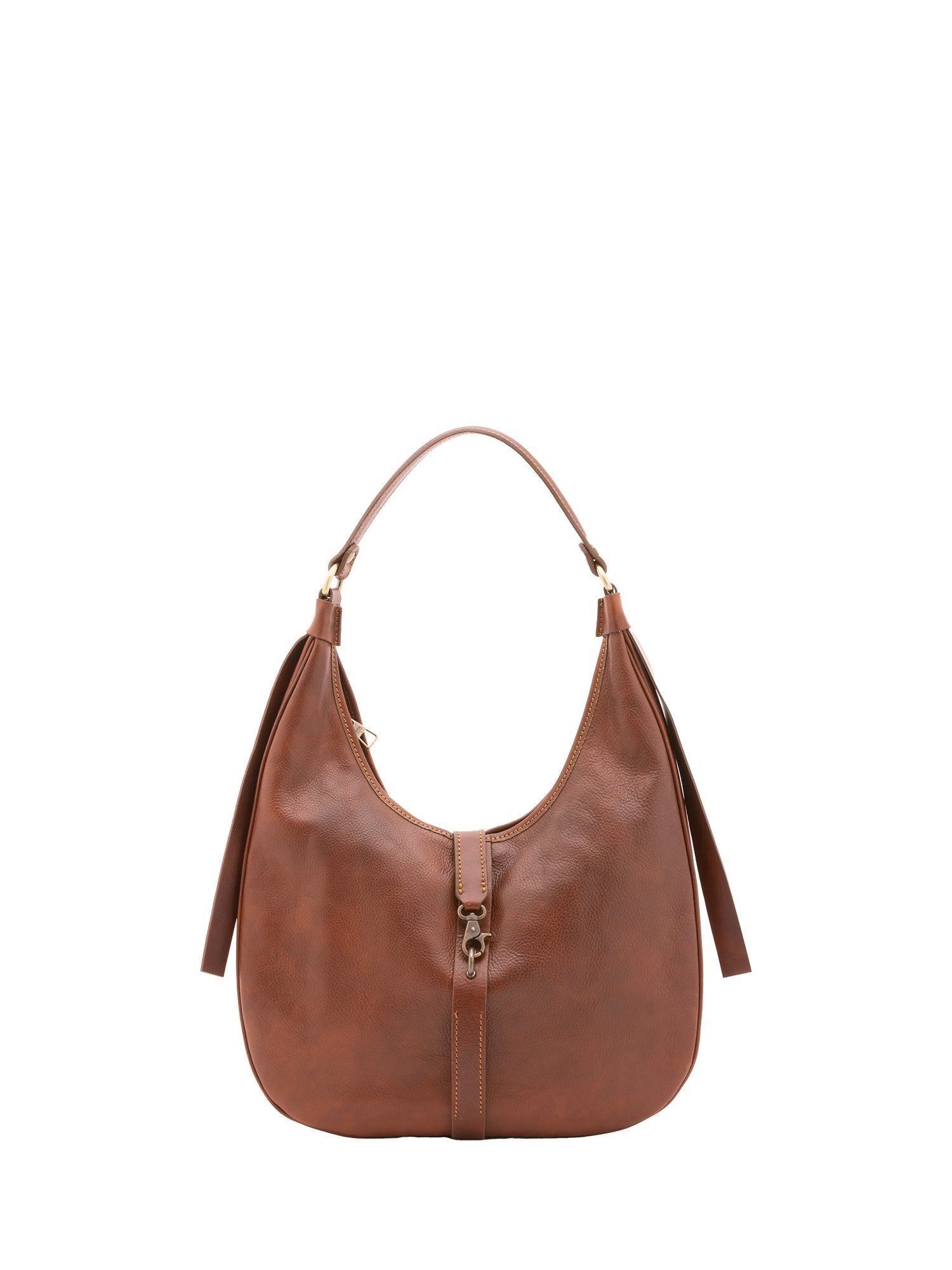 Borsa a spalla da donna 100% vera pelle 4607-MARRONE Alessia Firenze