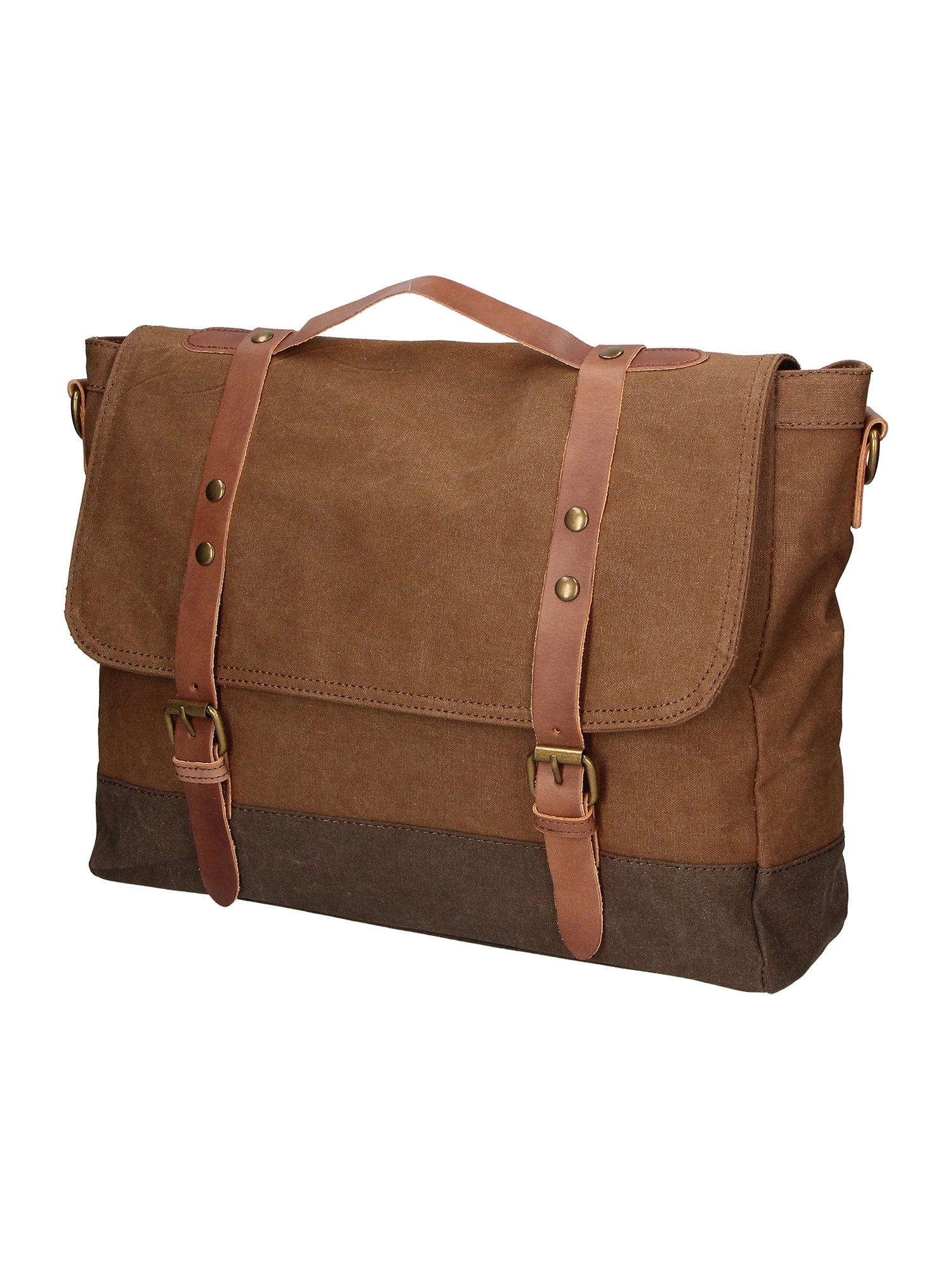 Minerva Borsa a mano unisex Canvas e pelle ZG3011-FANGO TAUPE Chiara Ferretti