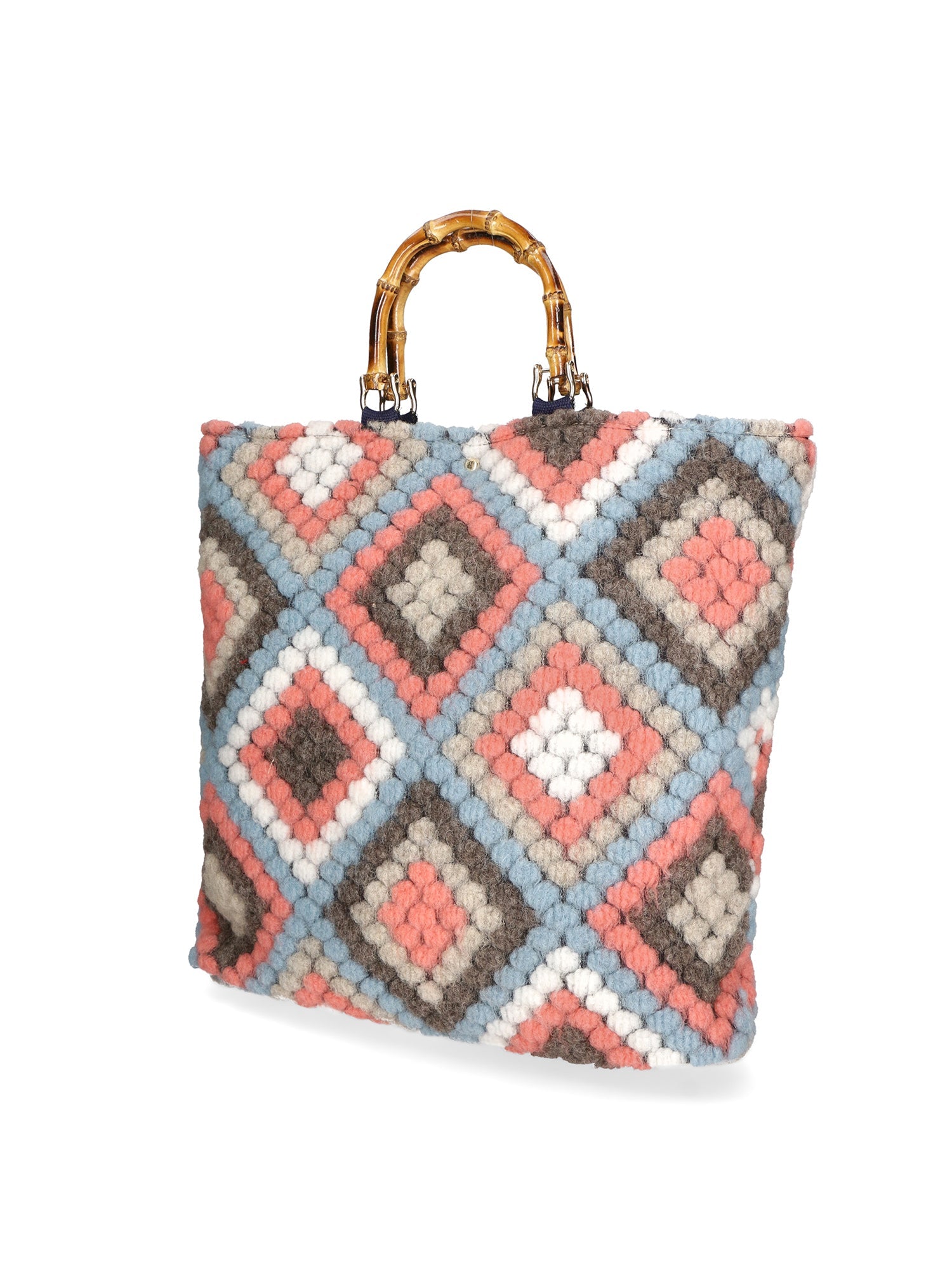 Luana Borsa a mano da donna Lana e vera pelle 04466-CIELO Chiara Ferretti