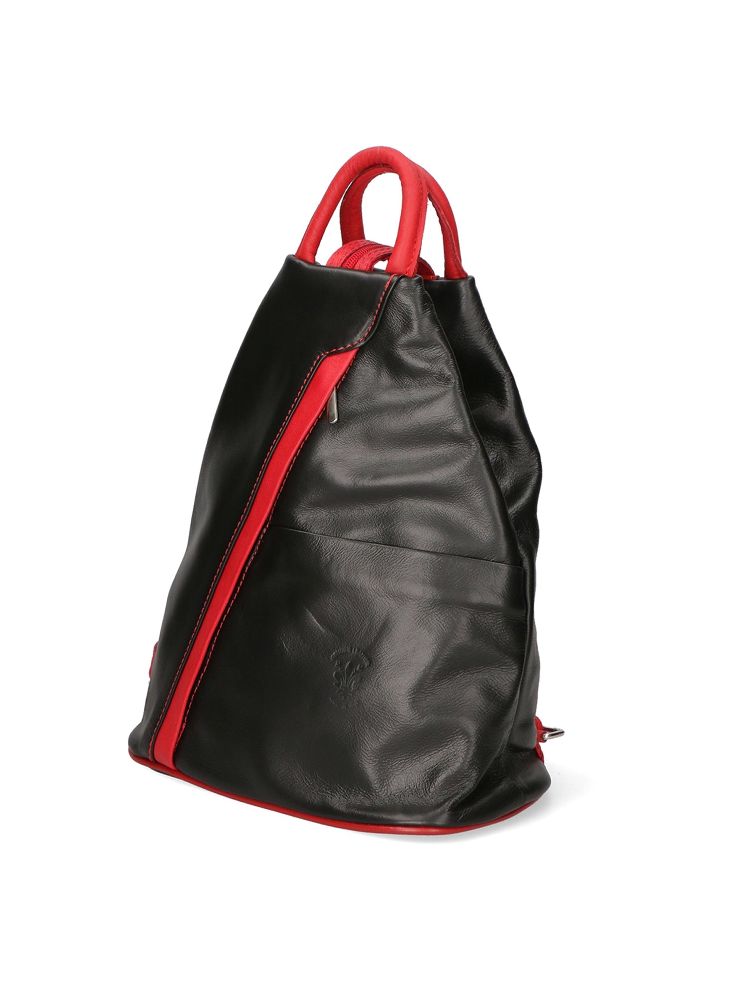 Erika Zaino da donna in vera pelle Casual 80072-NERO-ROSSO Chiara Ferretti