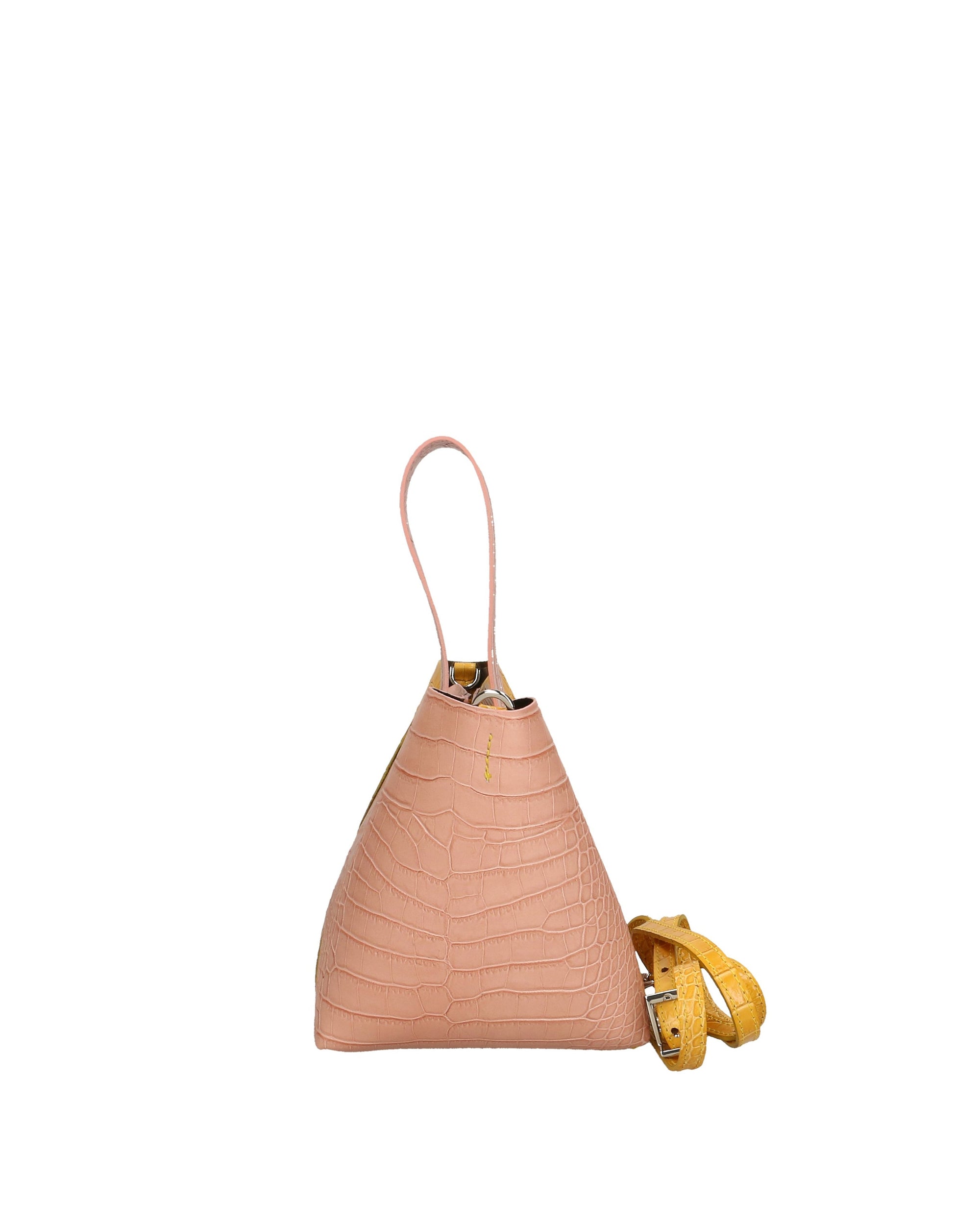 Ombretta Borsa a mano da donna Vera pelle 00643-C68+C36 ROSA PINK+SENAPE MUSTARD Chiara Ferretti