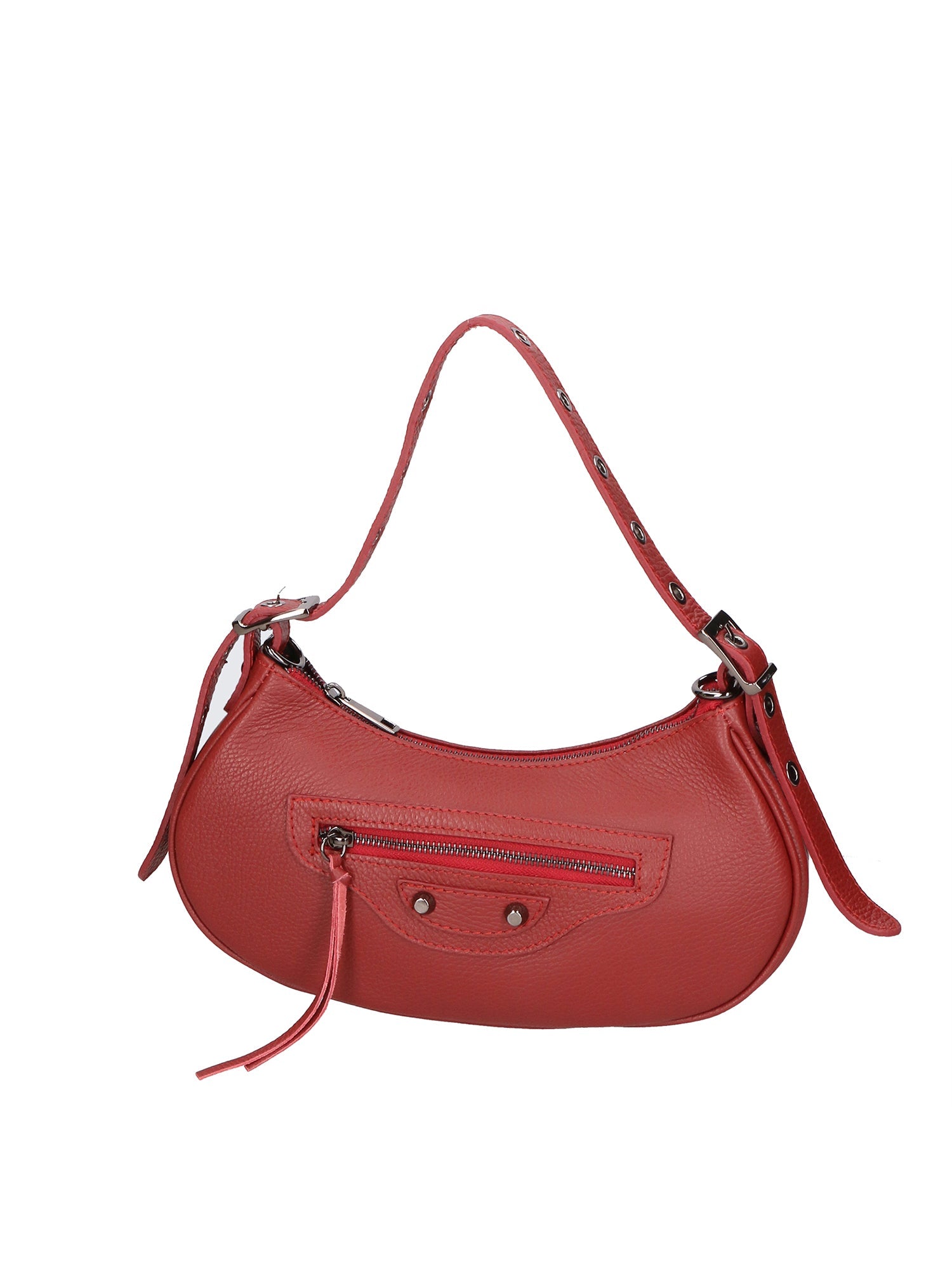 Loredana Damen-Schultertasche aus echtem Leder, hergestellt in Italien, 15 x 30 x 8 cm