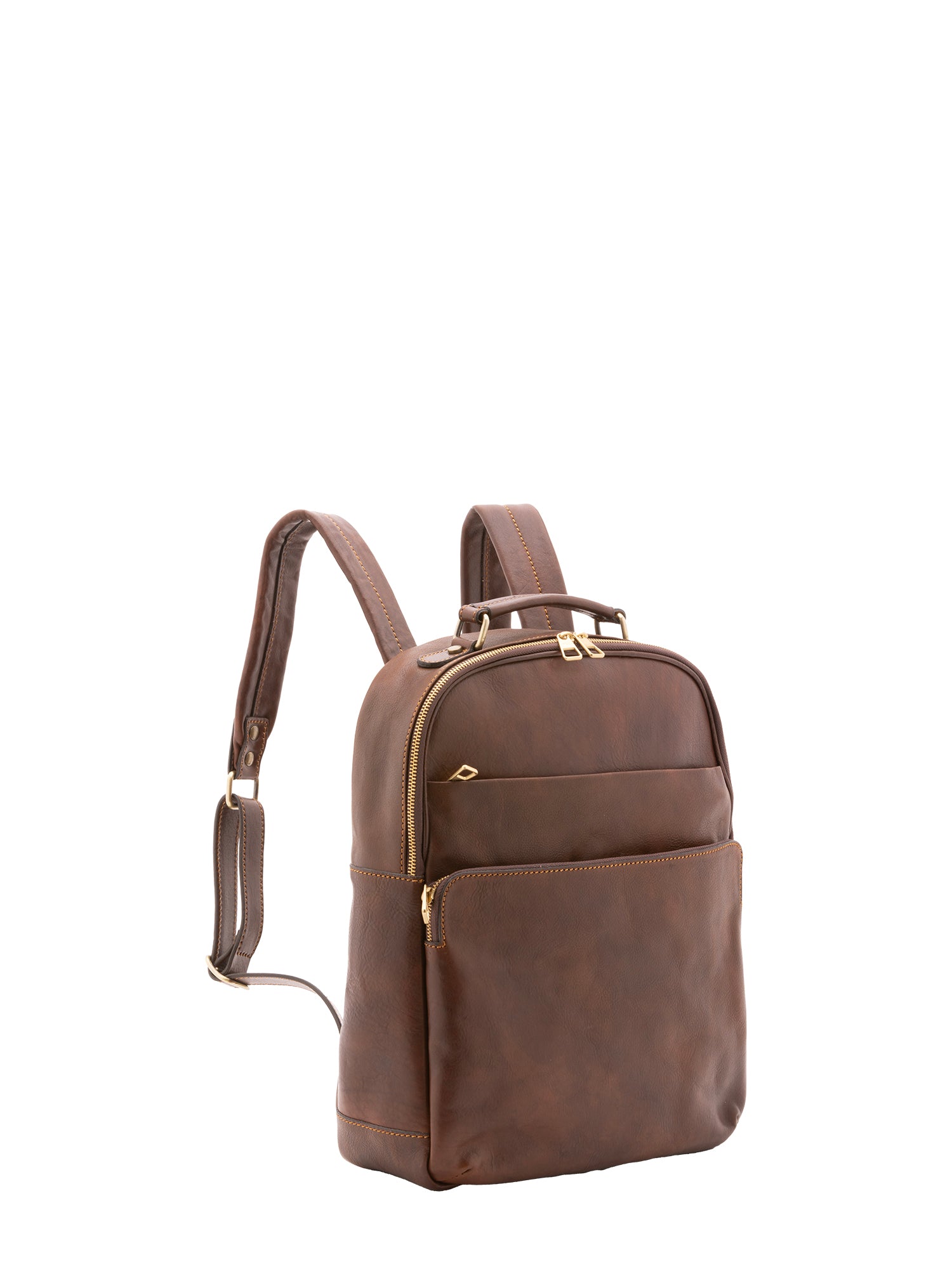 Zaino unisex in vera pelle Made in Italy 100% cotone 4048-TESTA DI MORO Alessia Firenze