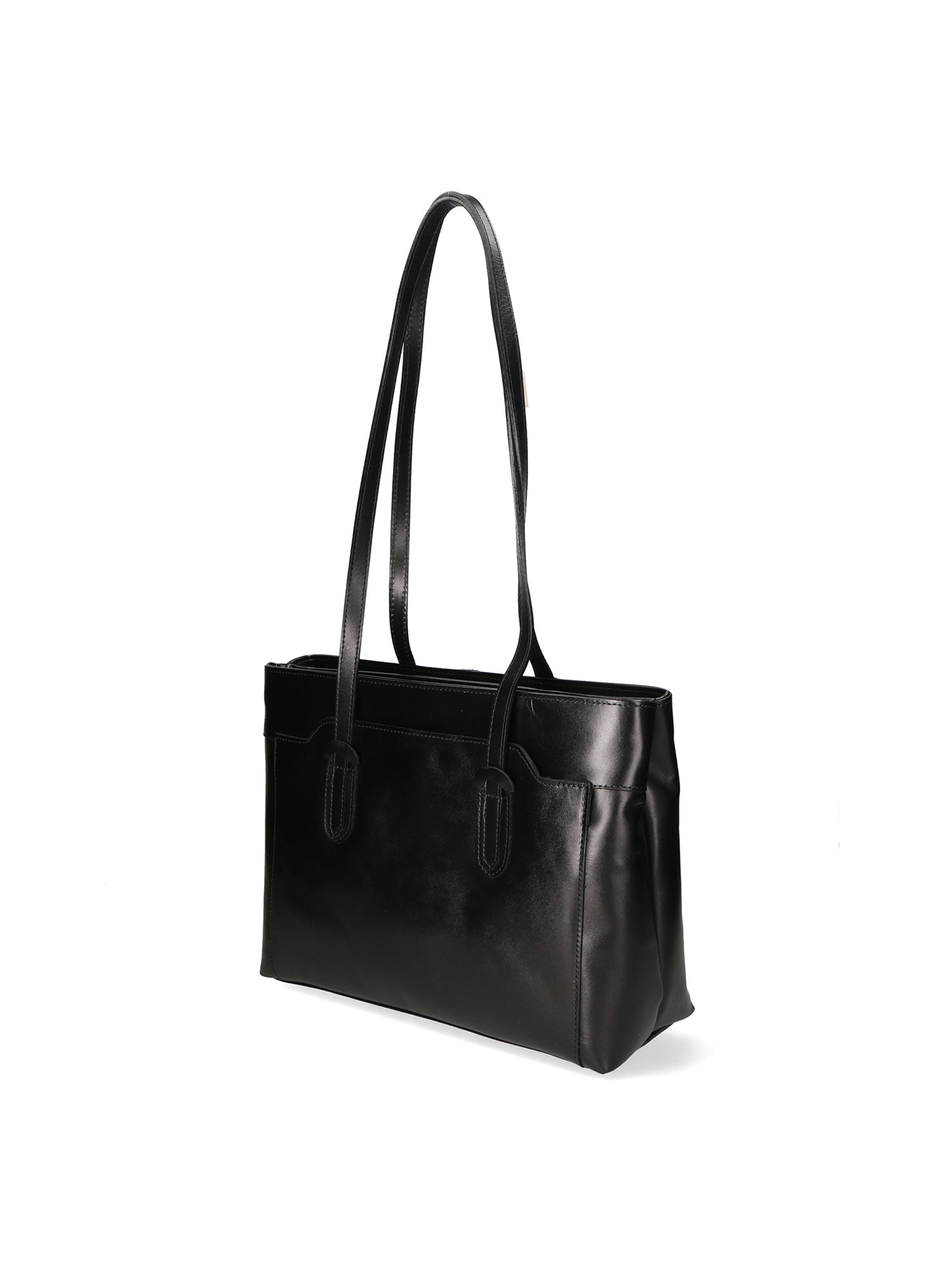 Flora Borsa a spalla da donna Vera pelle 9118-NERO BLACK Chiara Ferretti